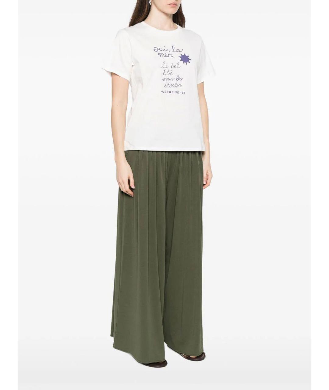 WEEKEND MAX MARA Белая хлопковая футболка, фото 2