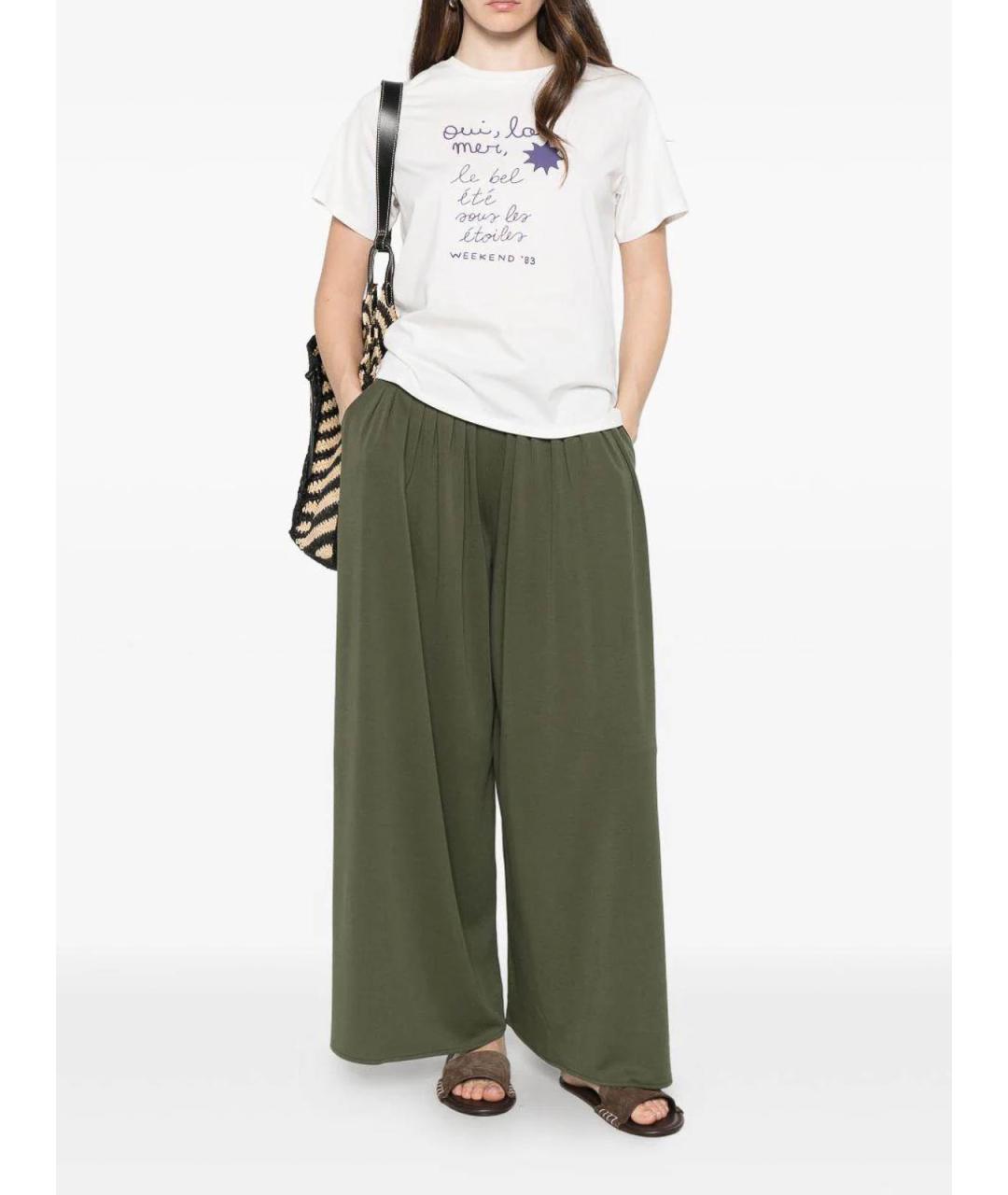 WEEKEND MAX MARA Белая хлопковая футболка, фото 3