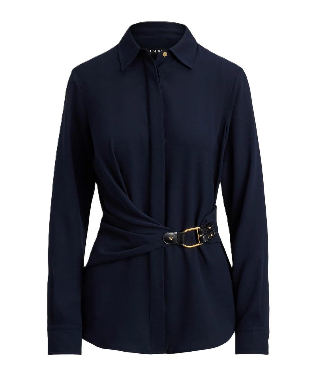 RALPH LAUREN Темно-синяя полиэстеровая рубашка, фото 1