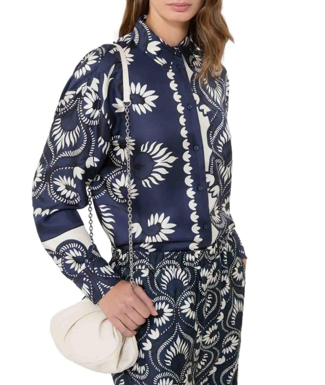 WEEKEND MAX MARA Синяя шелковая блузы, фото 4