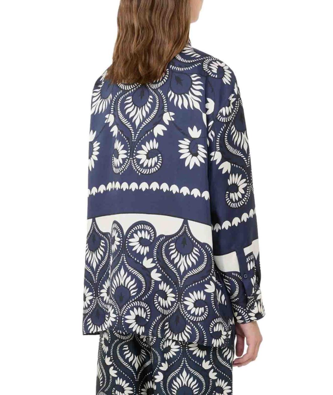 WEEKEND MAX MARA Синяя шелковая блузы, фото 3