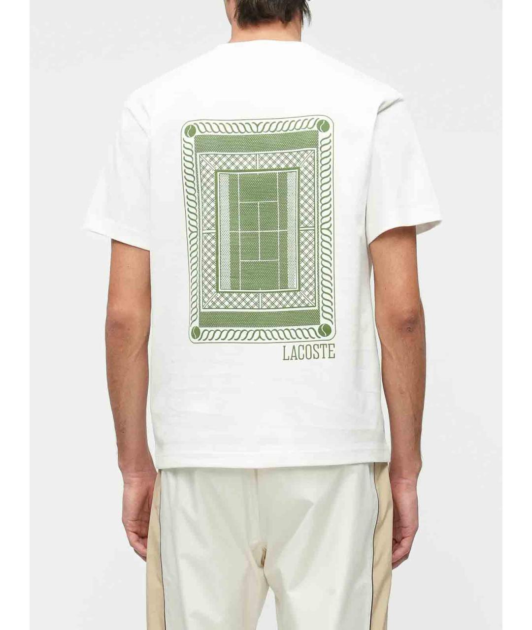 LACOSTE Белая хлопковая футболка, фото 5