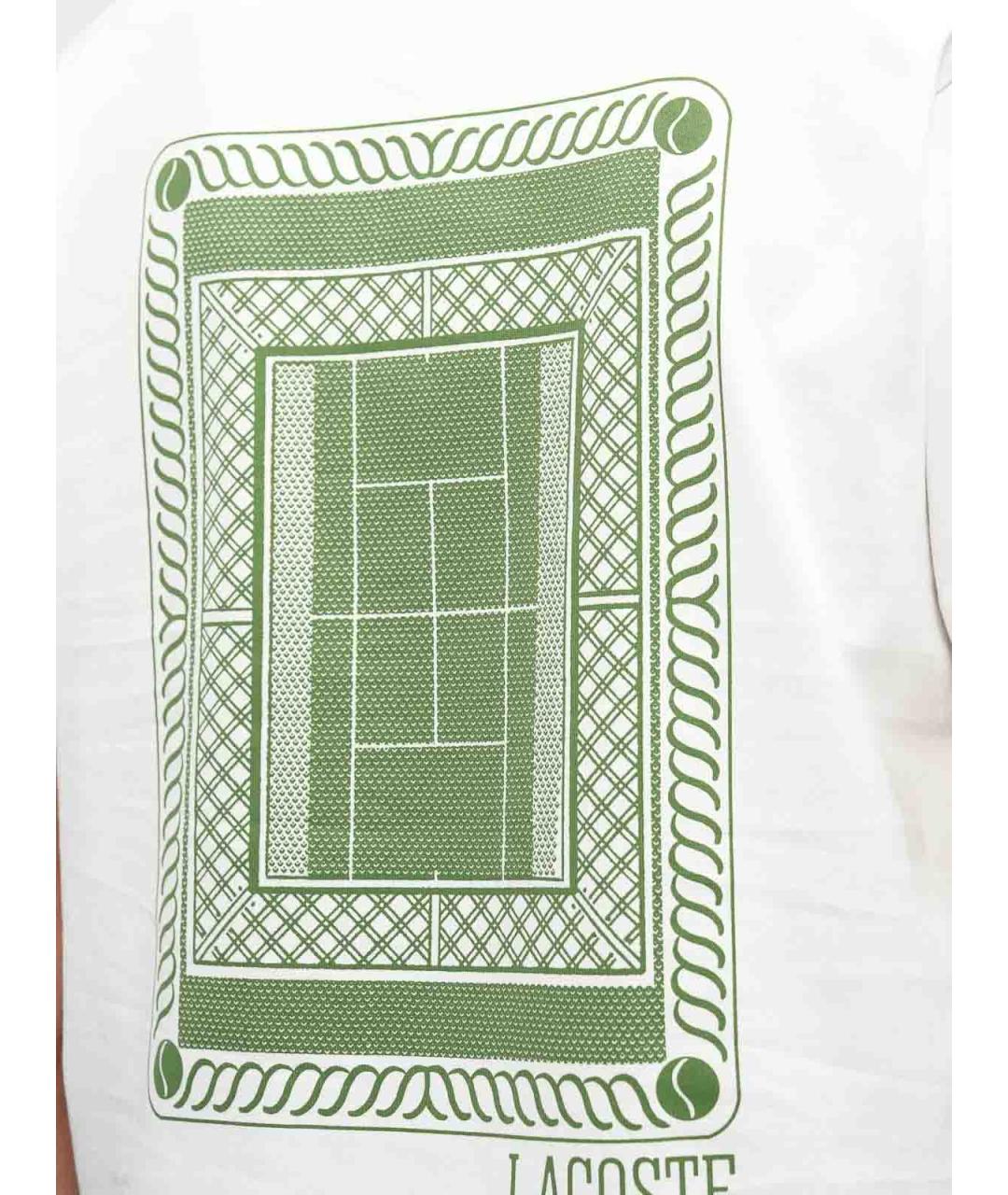 LACOSTE Белая хлопковая футболка, фото 2