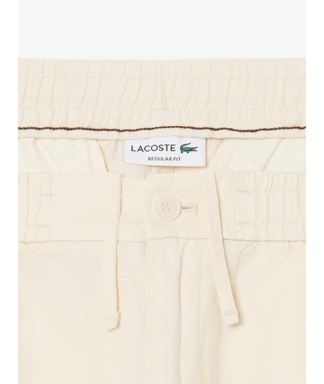 LACOSTE Бежевые льняные шорты, фото 3