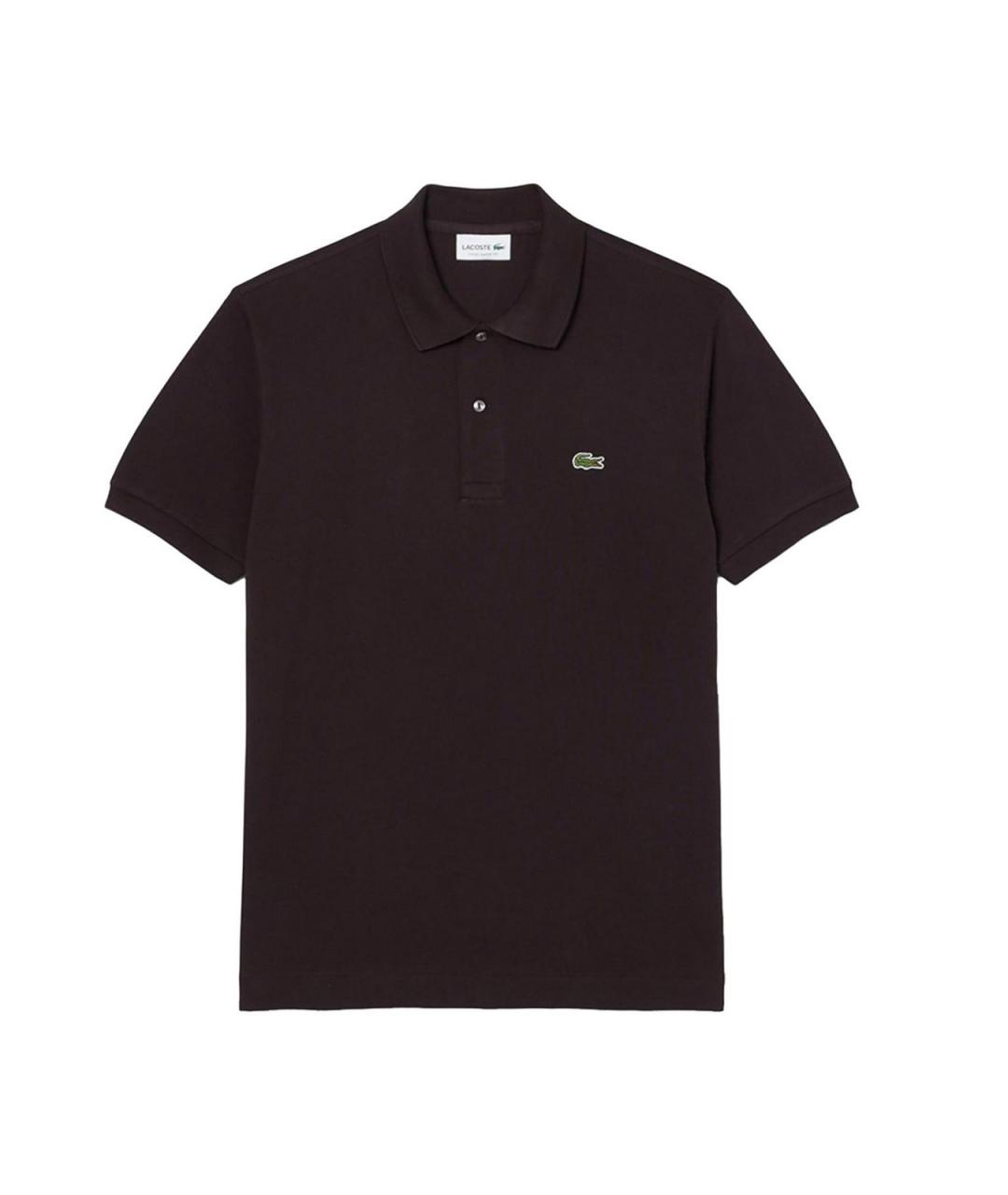 LACOSTE Коричневое хлопковое поло с коротким рукавом, фото 1