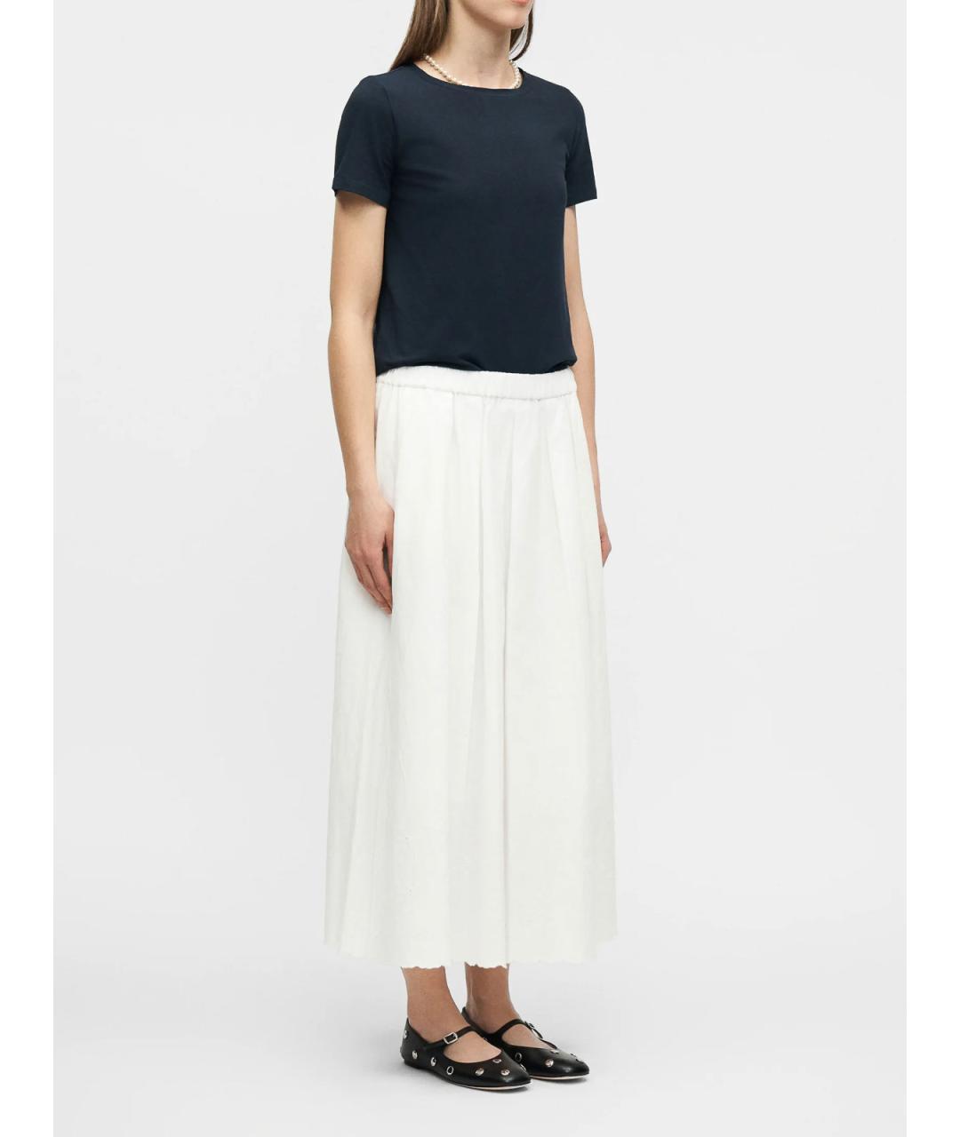 WEEKEND MAX MARA Белая хлопковая юбка миди, фото 5