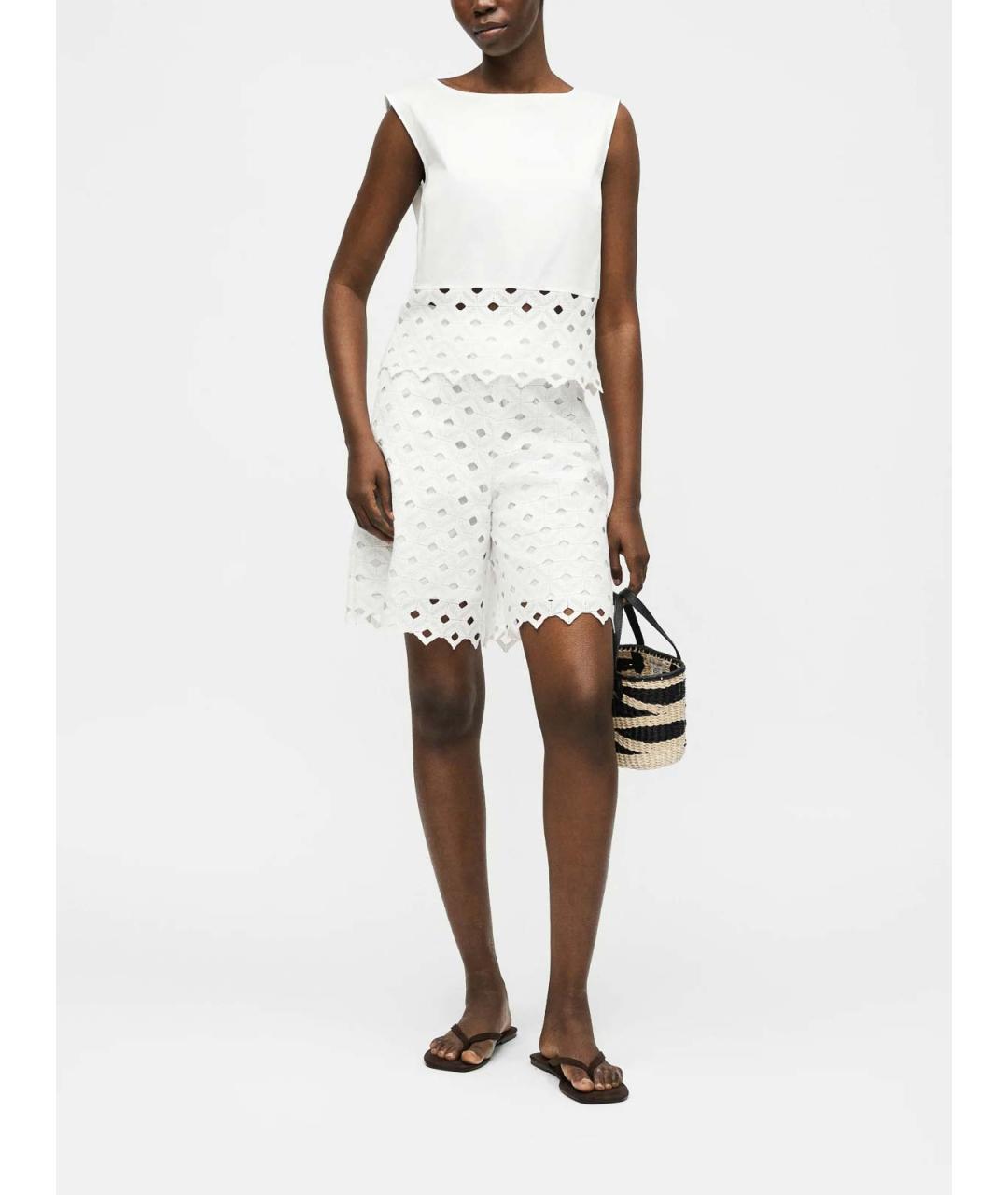 MAX MARA Белые полиэстеровые шорты, фото 3