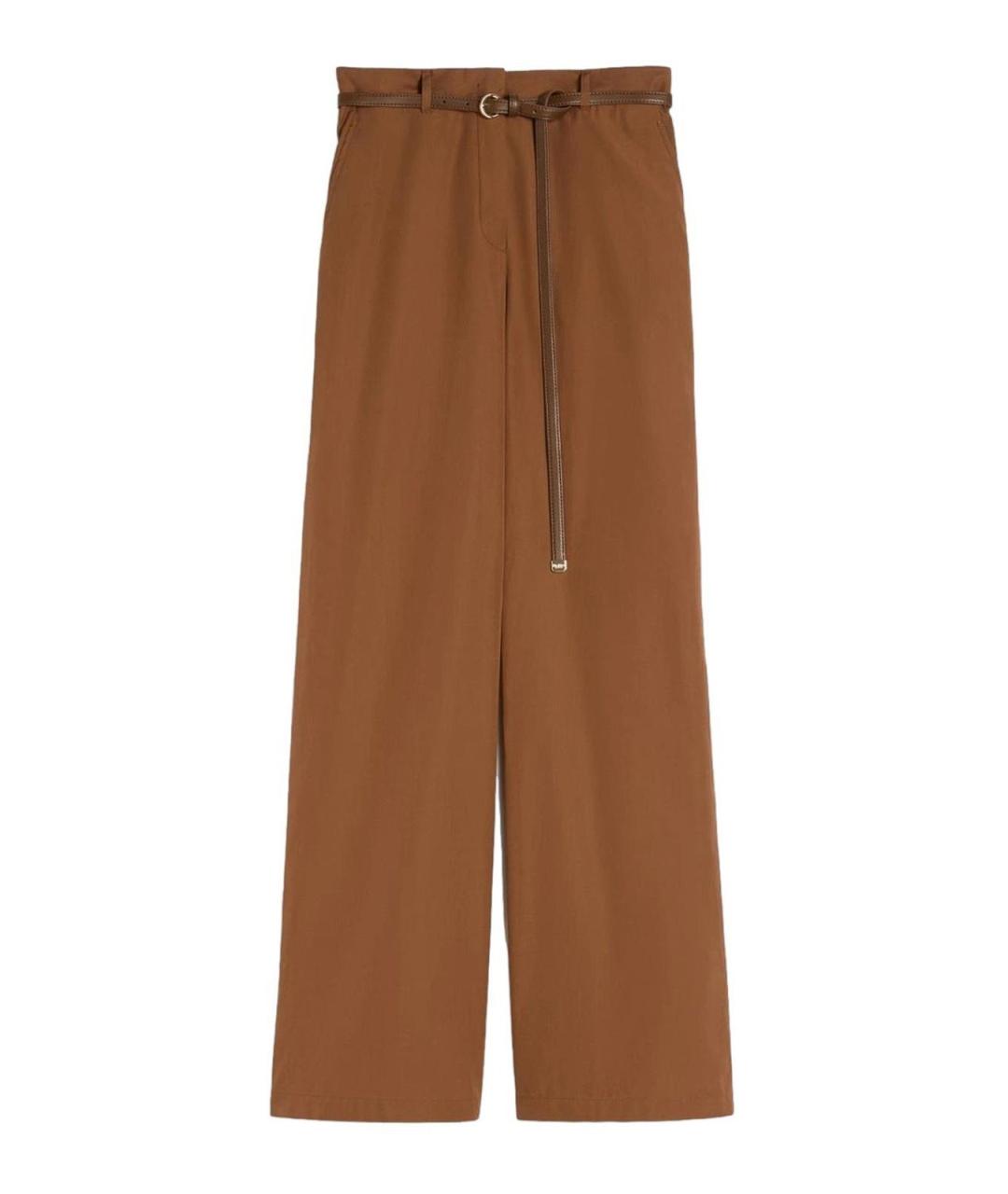 MAX MARA STUDIO Коричневые шерстяные брюки широкие, фото 1