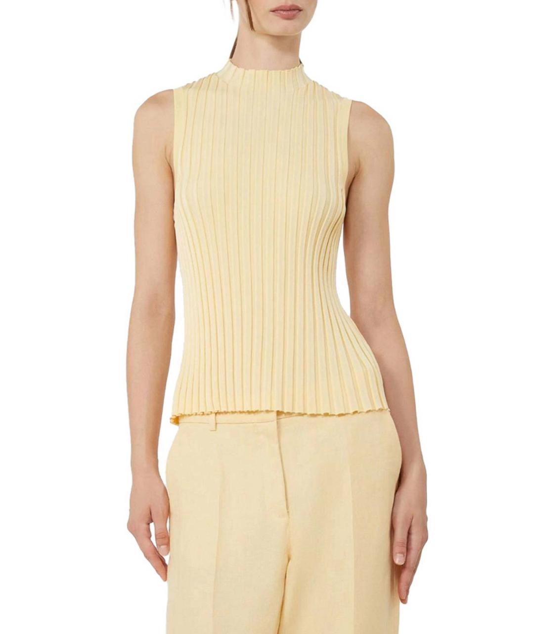 WEEKEND MAX MARA Желтая вискозная майка, фото 2