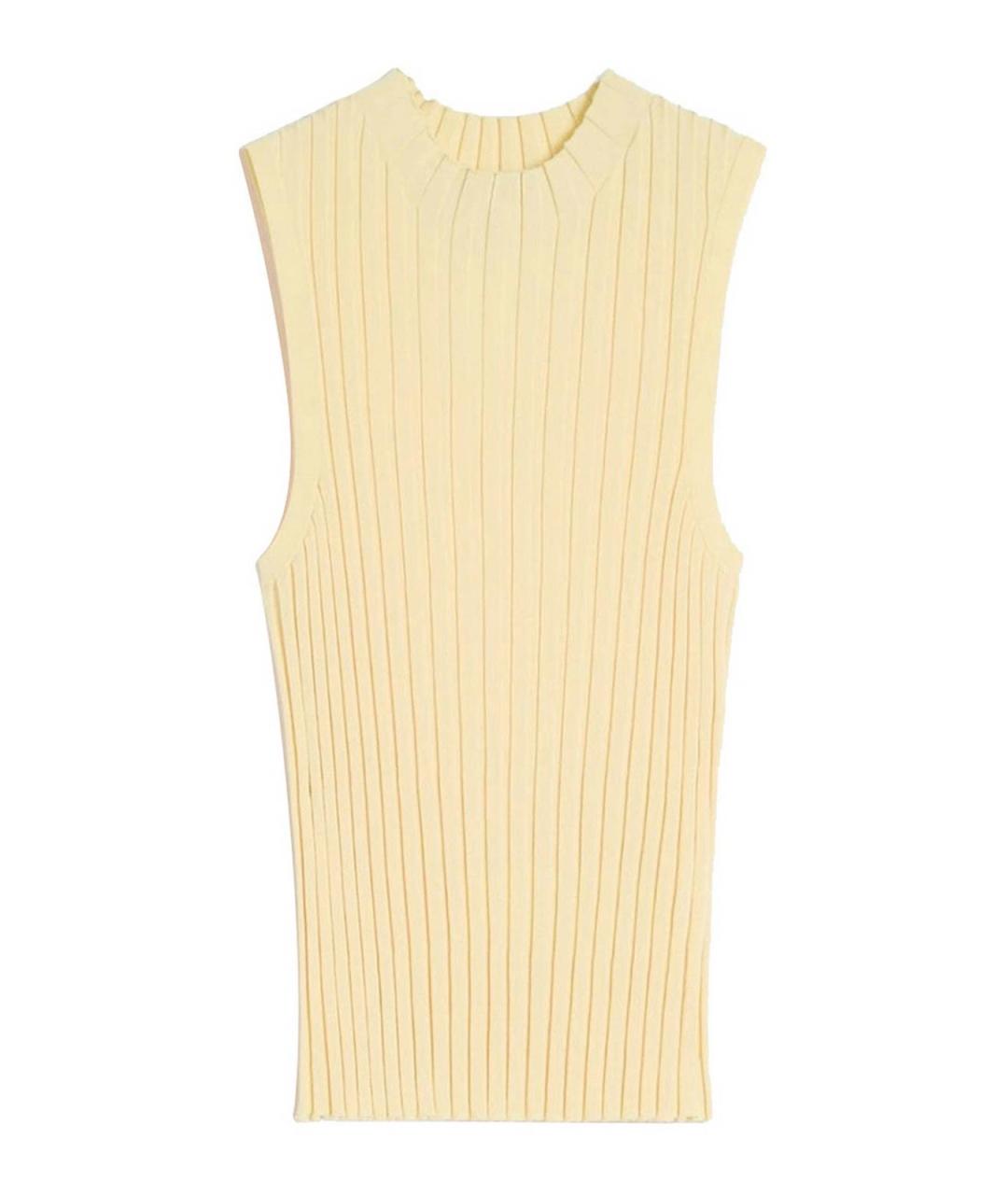 WEEKEND MAX MARA Желтая вискозная майка, фото 1