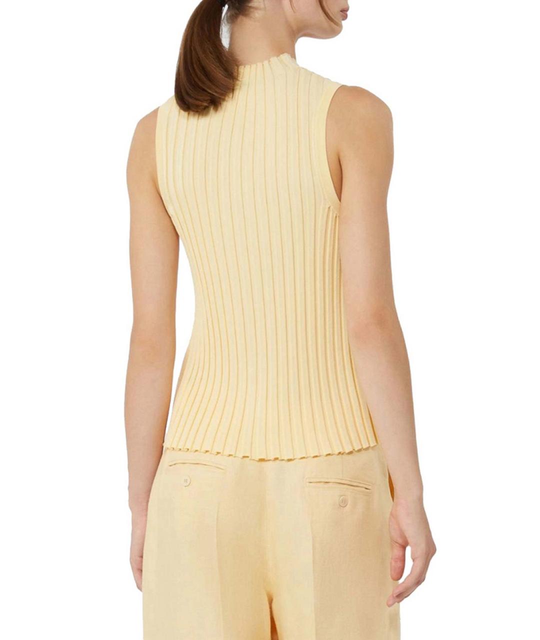 WEEKEND MAX MARA Желтая вискозная майка, фото 3