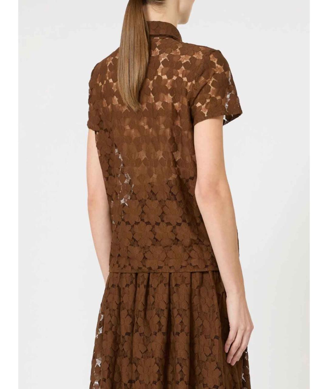 MAX MARA STUDIO Коричневая полиамидовая блузы, фото 4