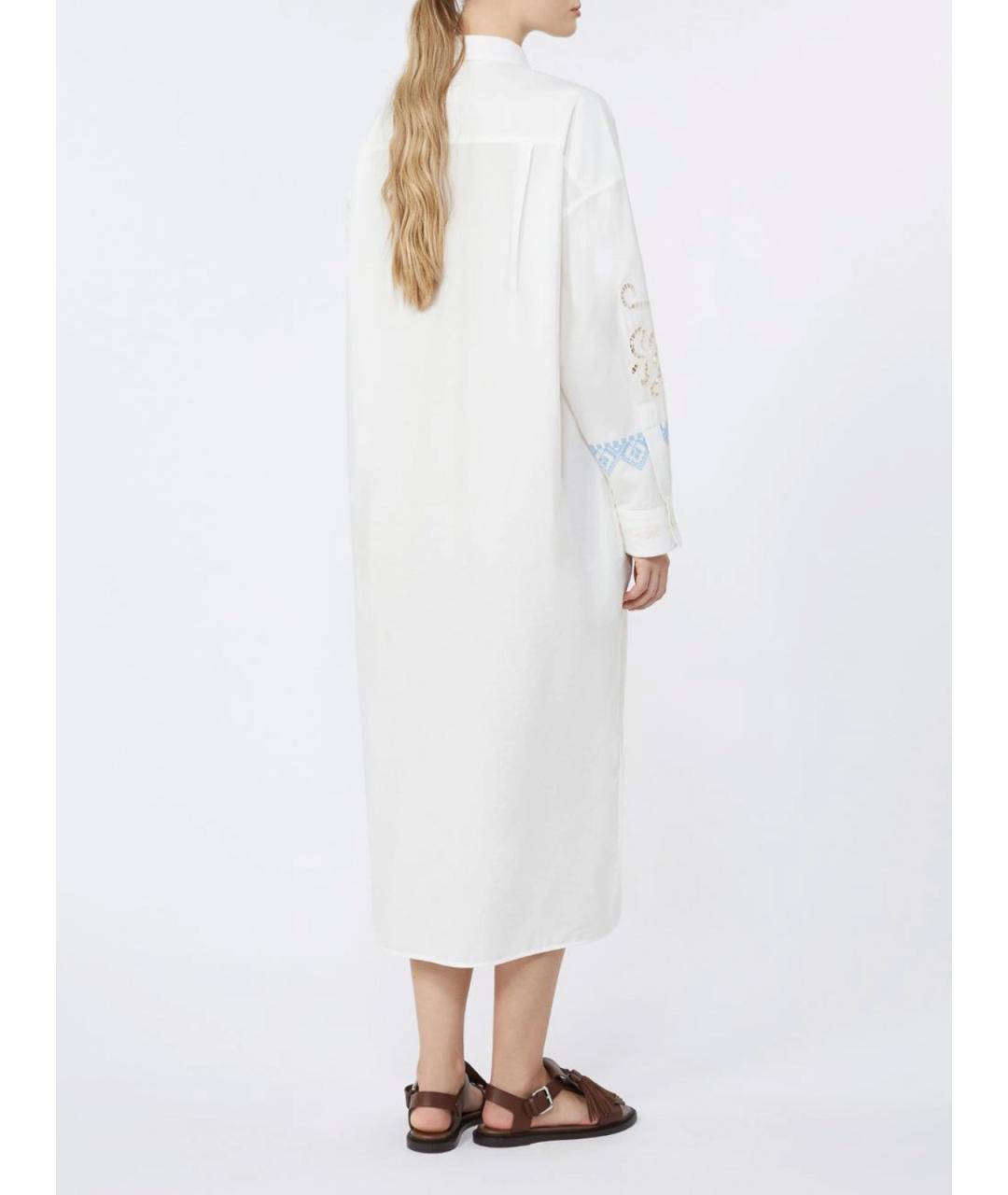 WEEKEND MAX MARA Белое хлопковое повседневное платье, фото 3