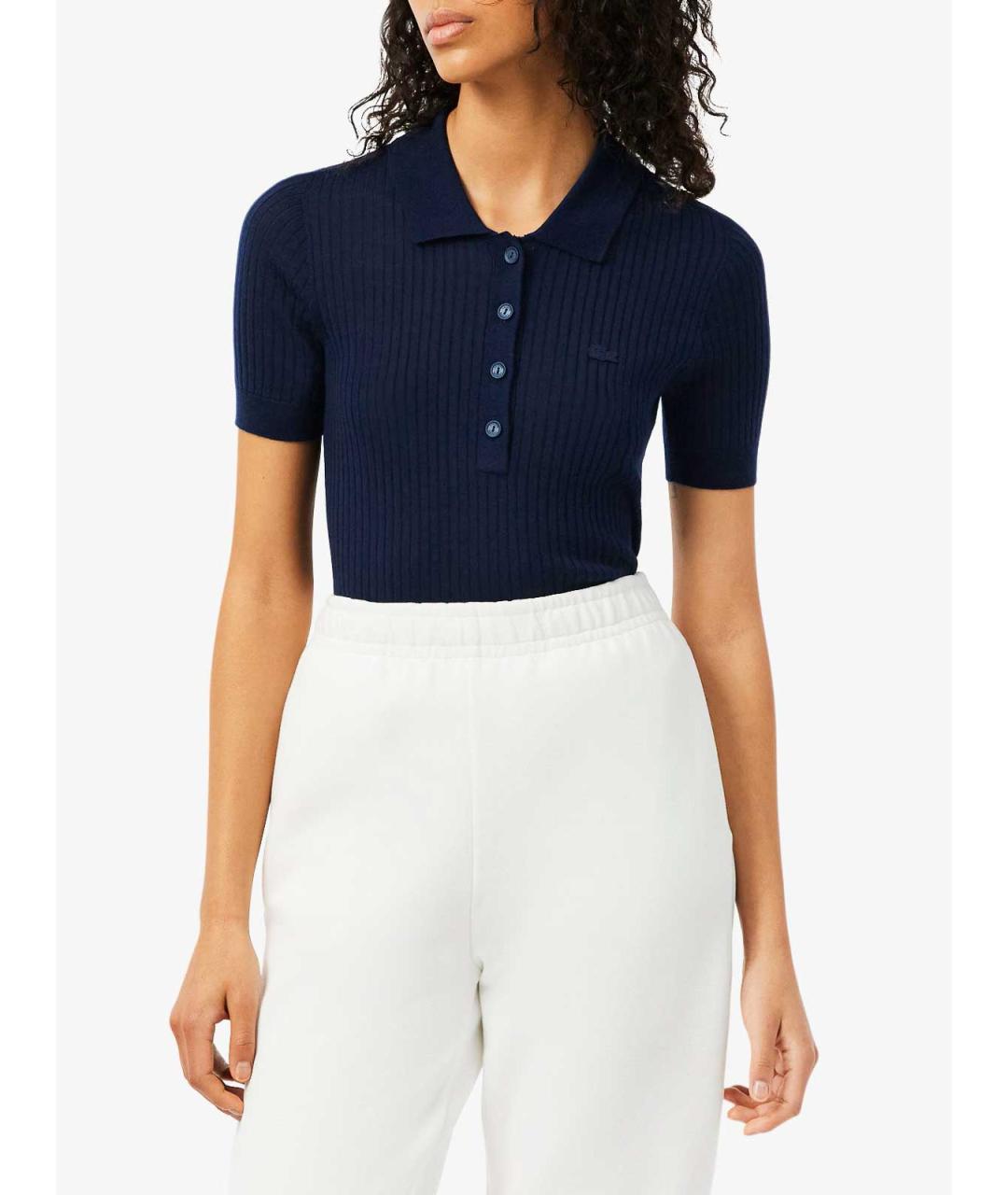 LACOSTE Синяя шерстяная футболка, фото 4
