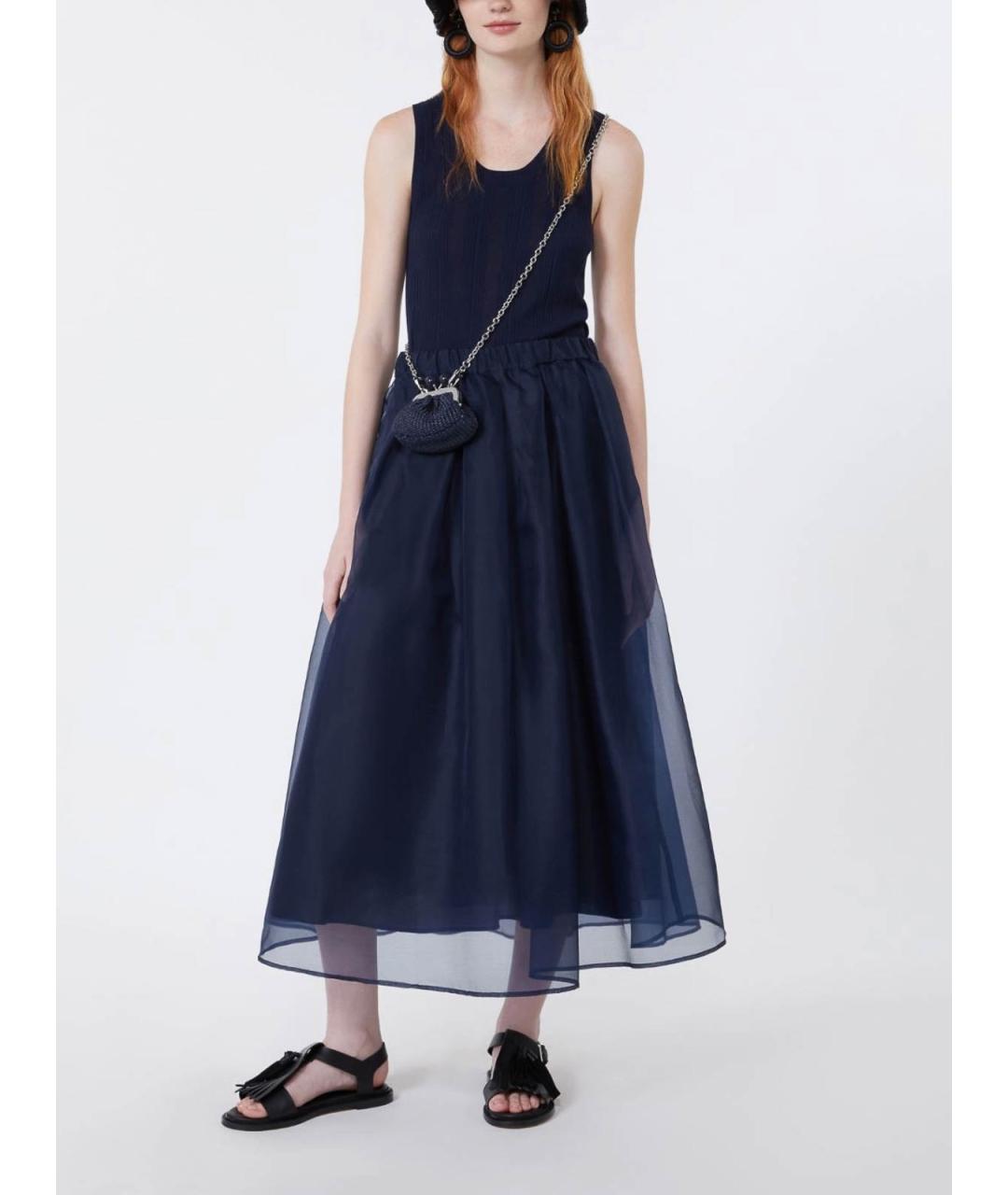 WEEKEND MAX MARA Синяя хлопковая майка, фото 5
