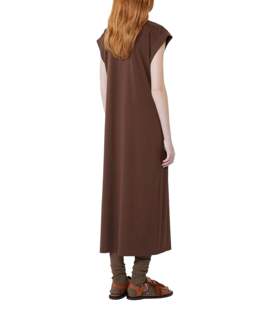 WEEKEND MAX MARA Коричневое полиамидовое повседневное платье, фото 3