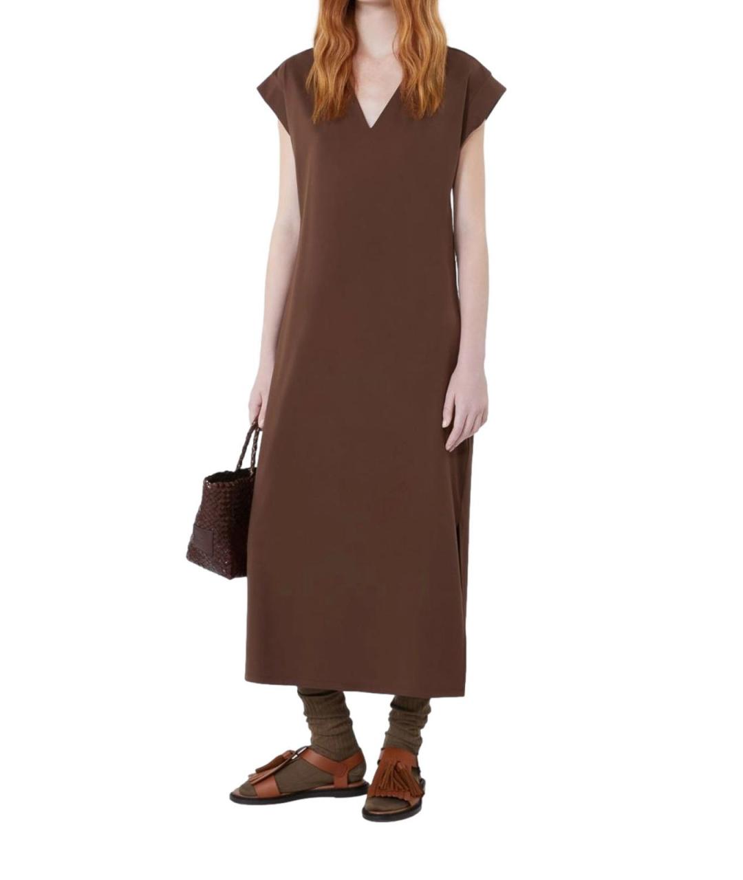 WEEKEND MAX MARA Коричневое полиамидовое повседневное платье, фото 4