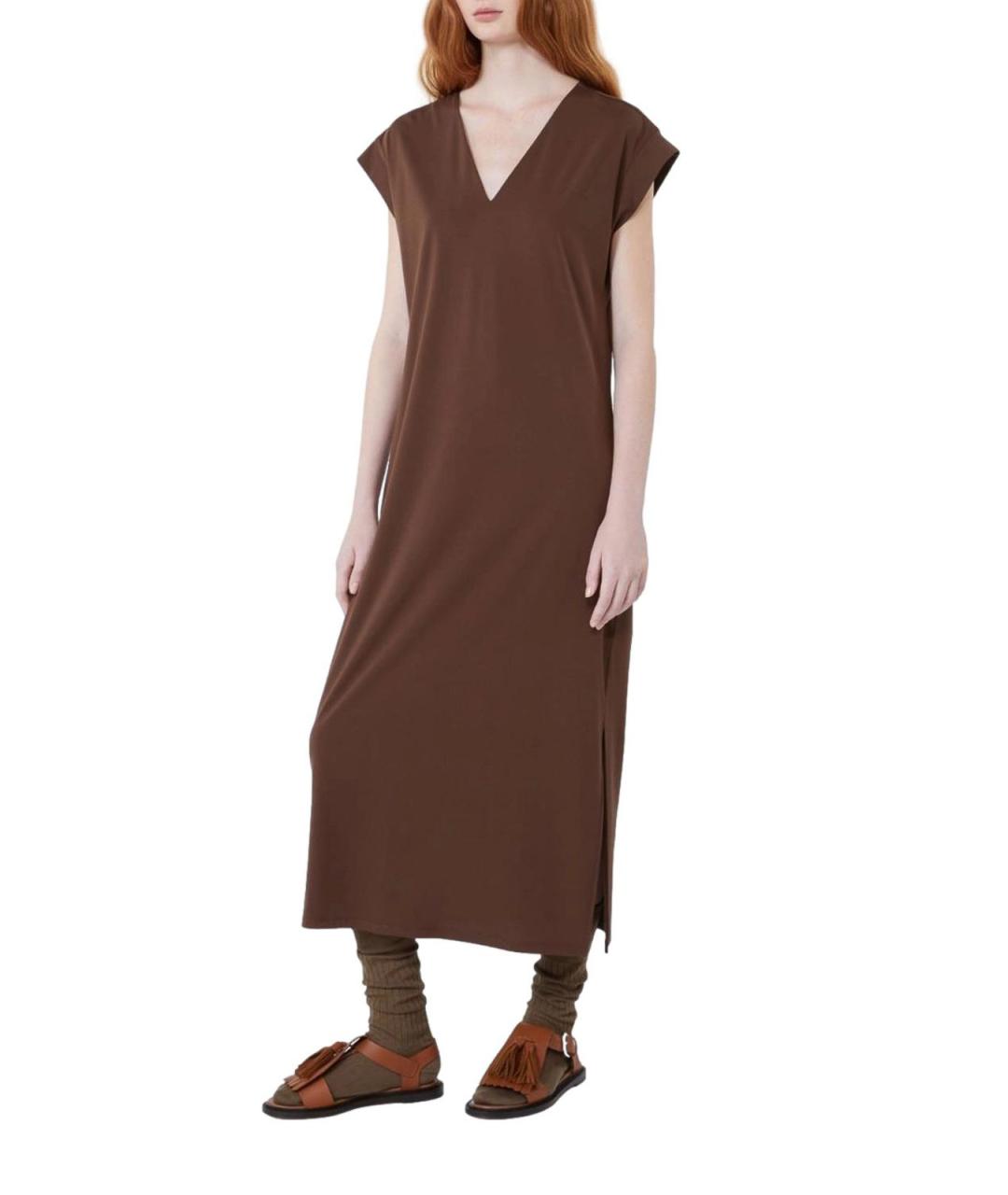 WEEKEND MAX MARA Коричневое полиамидовое повседневное платье, фото 2