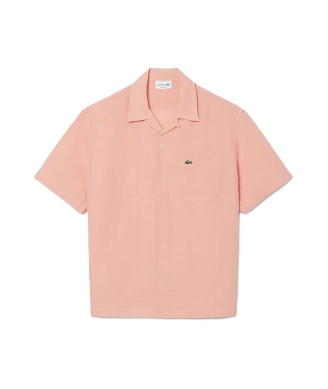 LACOSTE Розовая льняная кэжуал рубашка, фото 1