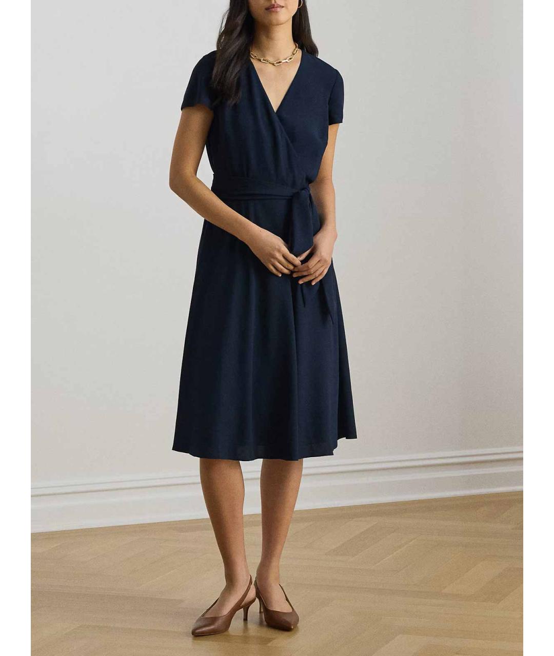 RALPH LAUREN Синее полиэстеровое повседневное платье, фото 2