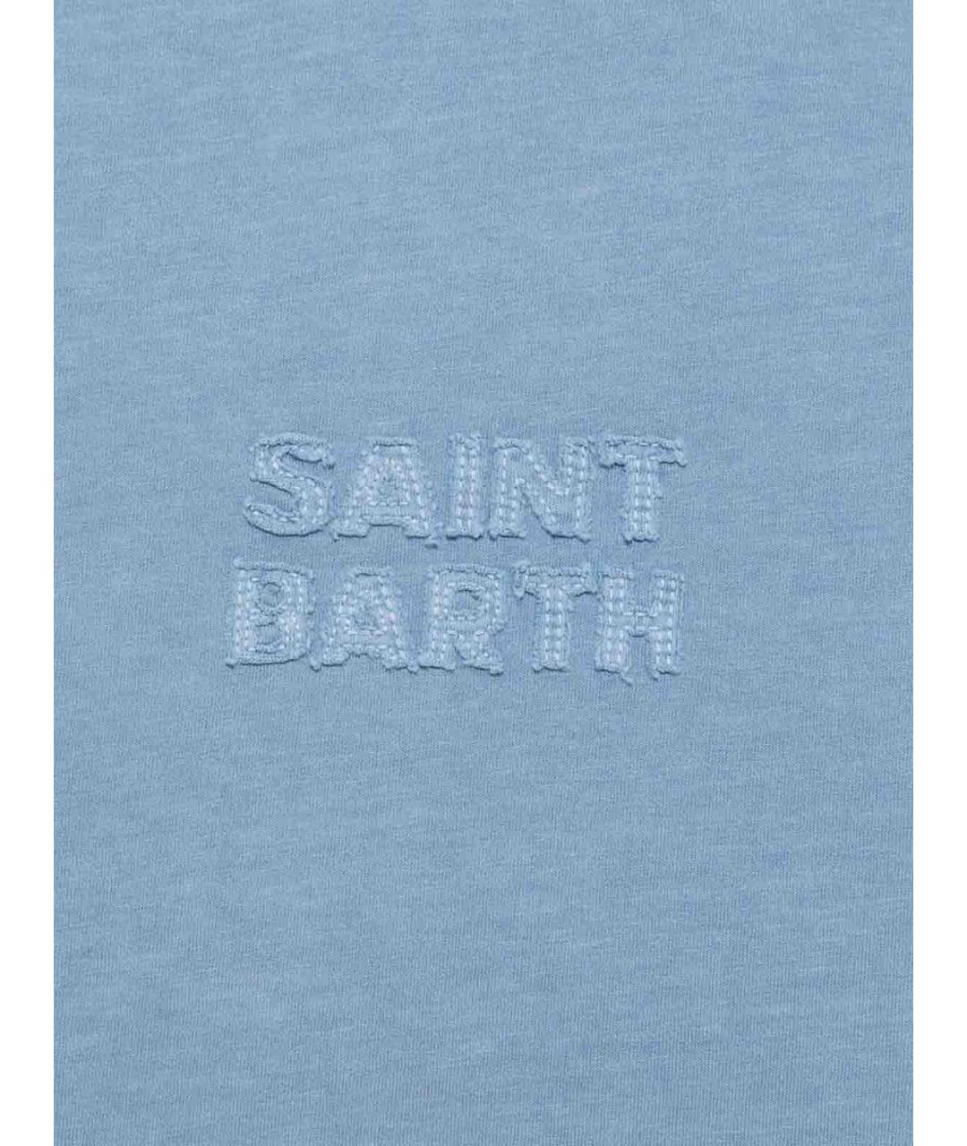 MC2 SAINT BARTH Голубая хлопковая футболка, фото 3