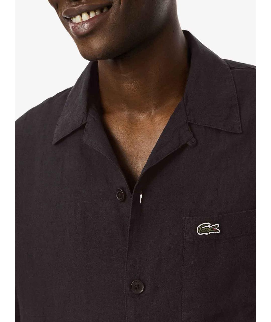 LACOSTE Коричневая льняная кэжуал рубашка, фото 6