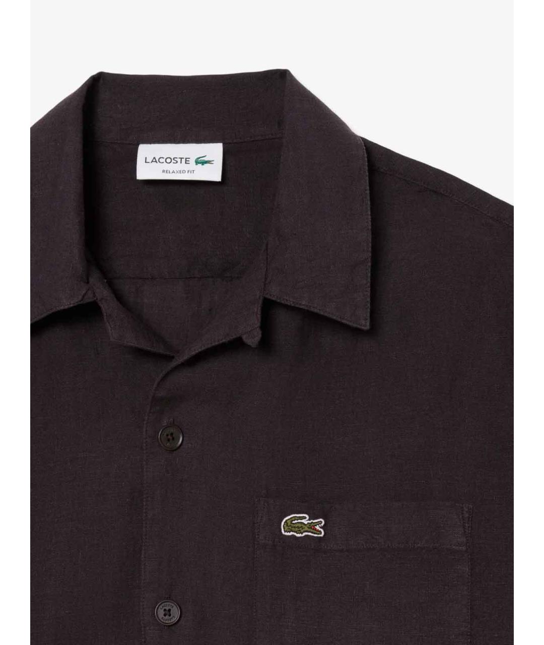 LACOSTE Коричневая льняная кэжуал рубашка, фото 2