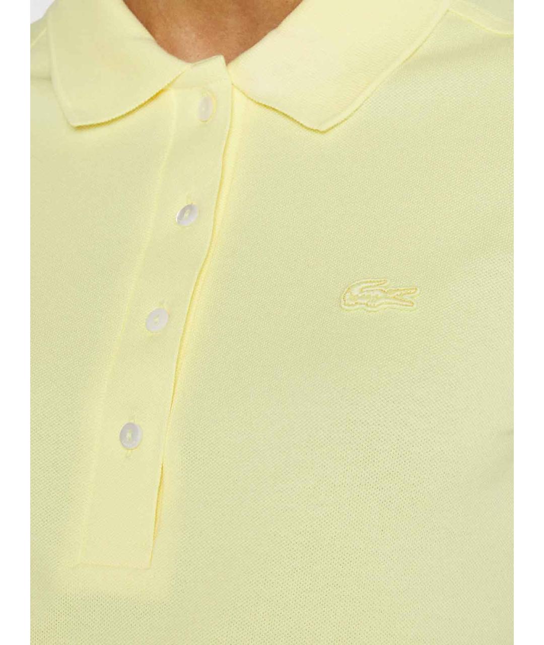 LACOSTE Желтая хлопковая футболка, фото 2