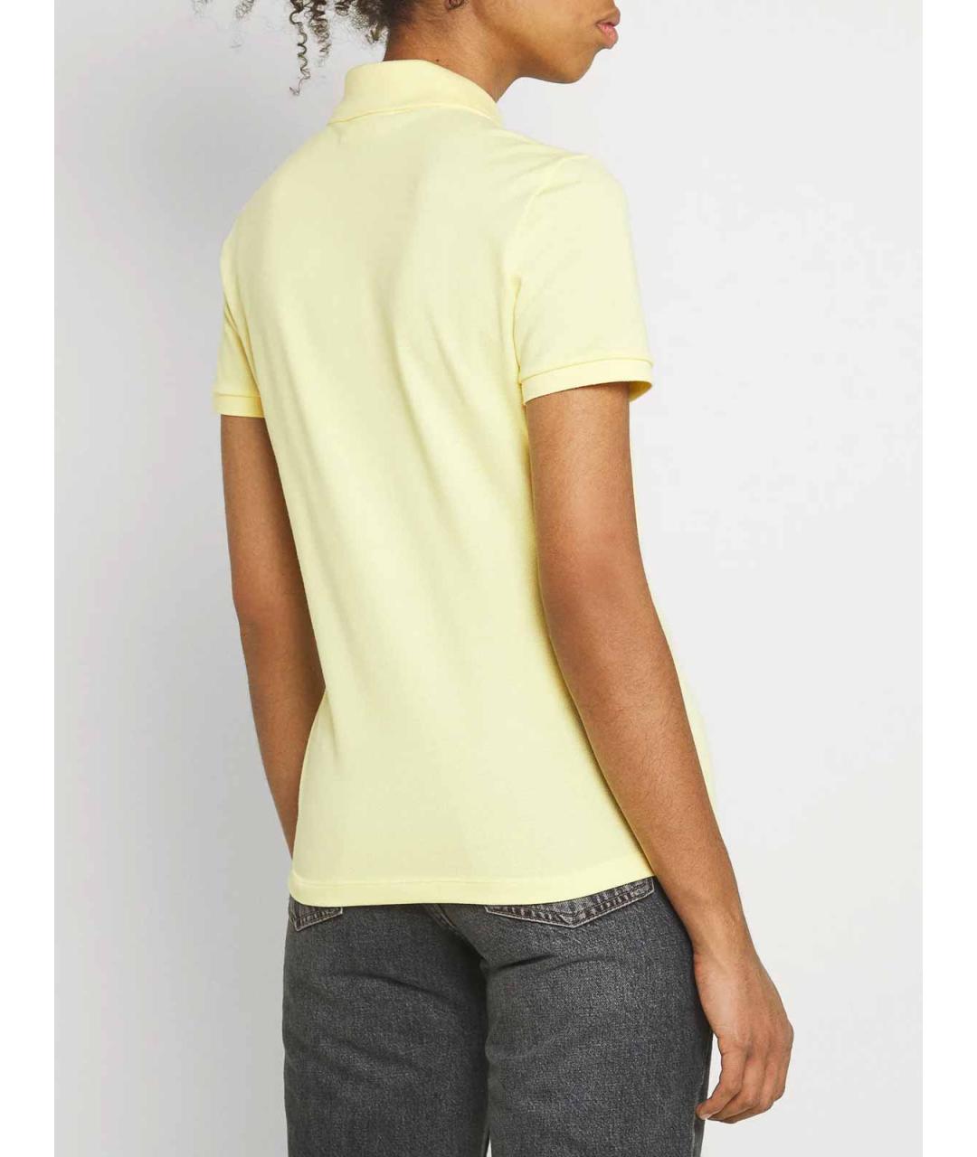 LACOSTE Желтая хлопковая футболка, фото 5