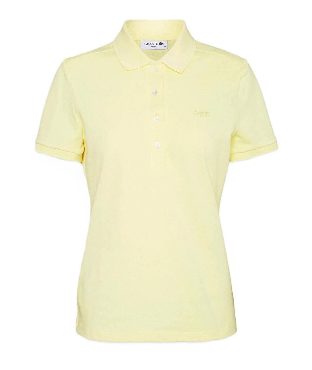 LACOSTE Желтая хлопковая футболка, фото 1