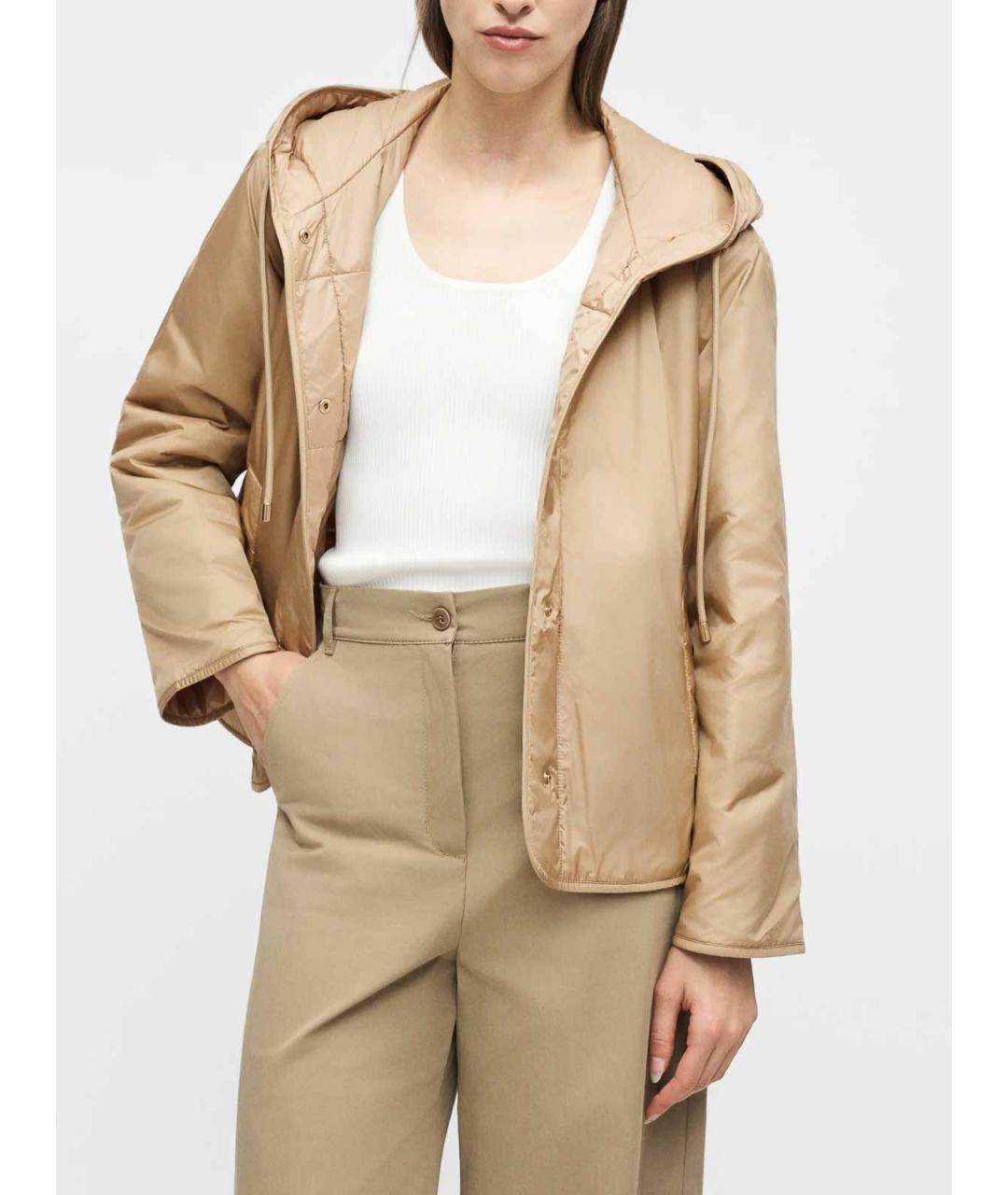WEEKEND MAX MARA Бежевая полиэстеровая куртка, фото 6