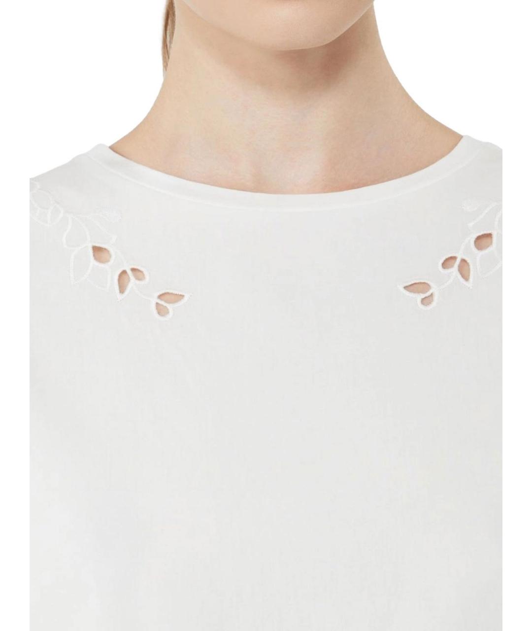 WEEKEND MAX MARA Белая хлопковая футболка, фото 4