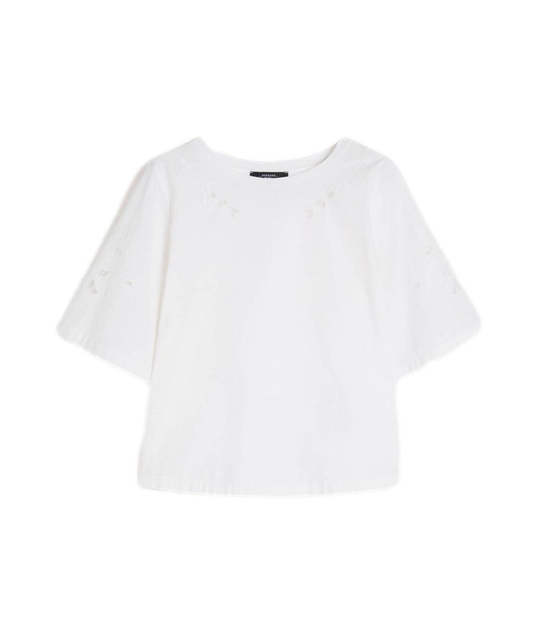WEEKEND MAX MARA Белая хлопковая футболка, фото 1