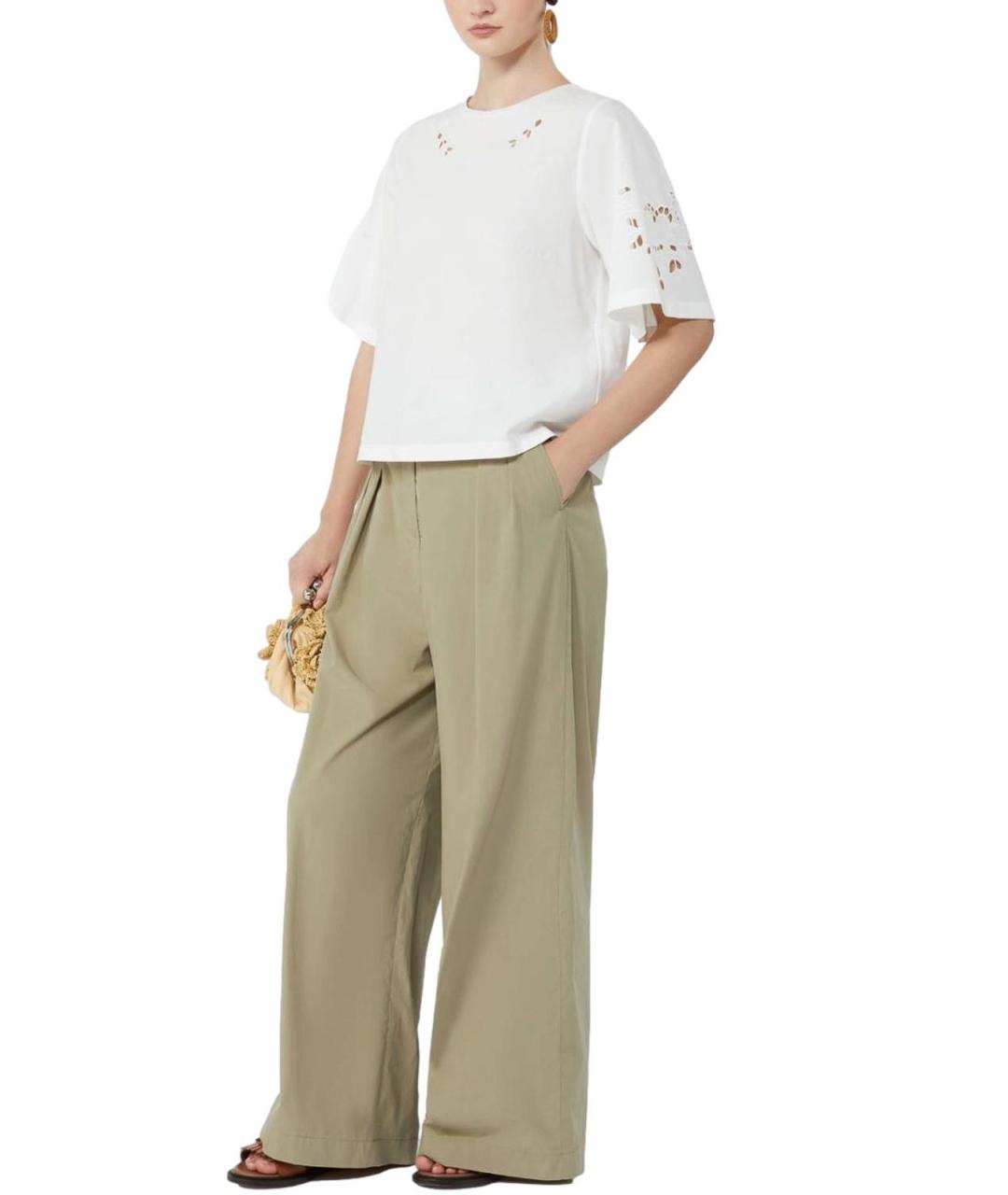WEEKEND MAX MARA Белая хлопковая футболка, фото 6