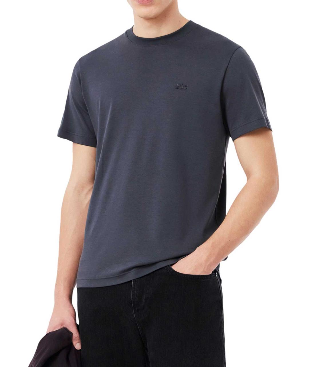 LACOSTE Серая хлопковая футболка, фото 2