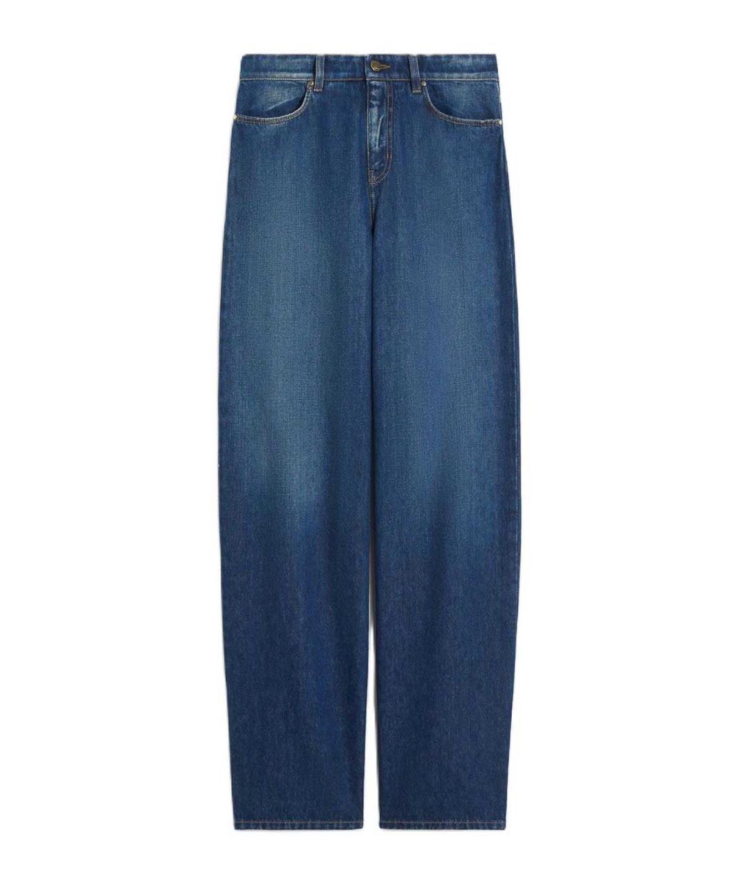 MAX MARA STUDIO Синие хлопковые прямые джинсы, фото 1