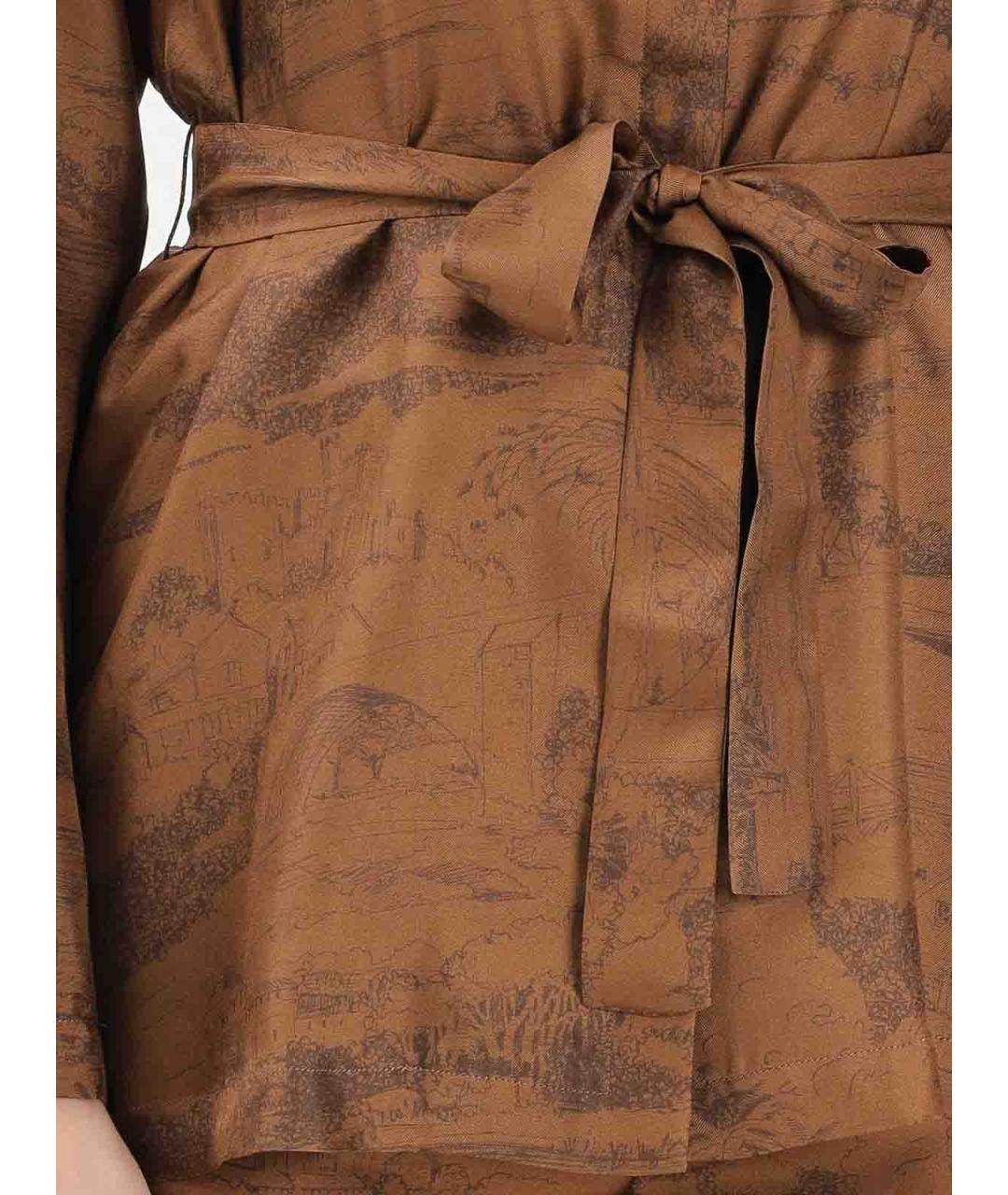 MAX MARA STUDIO Коричневая хлопковая рубашка, фото 5