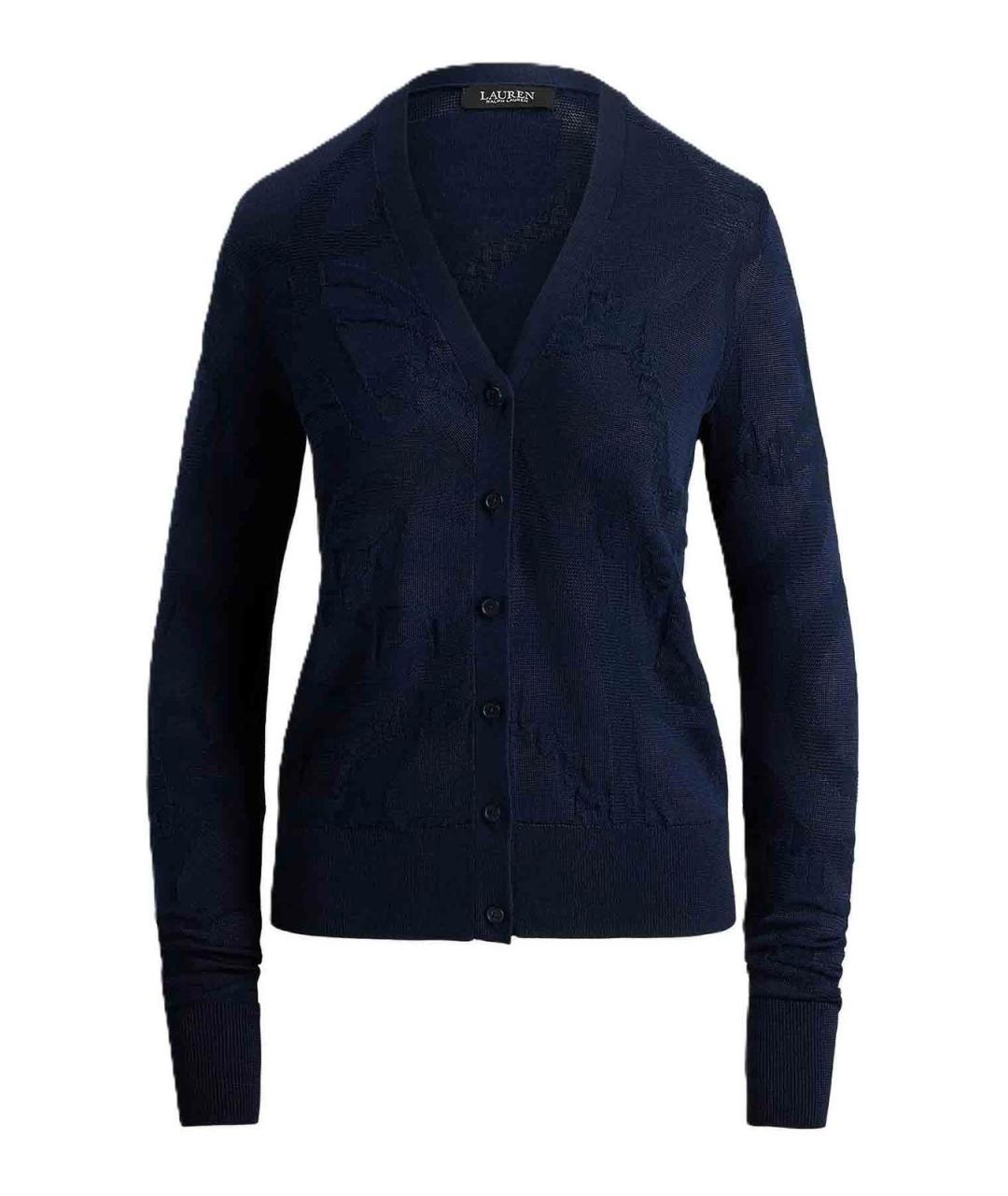 RALPH LAUREN Синий вискозный кардиган, фото 1