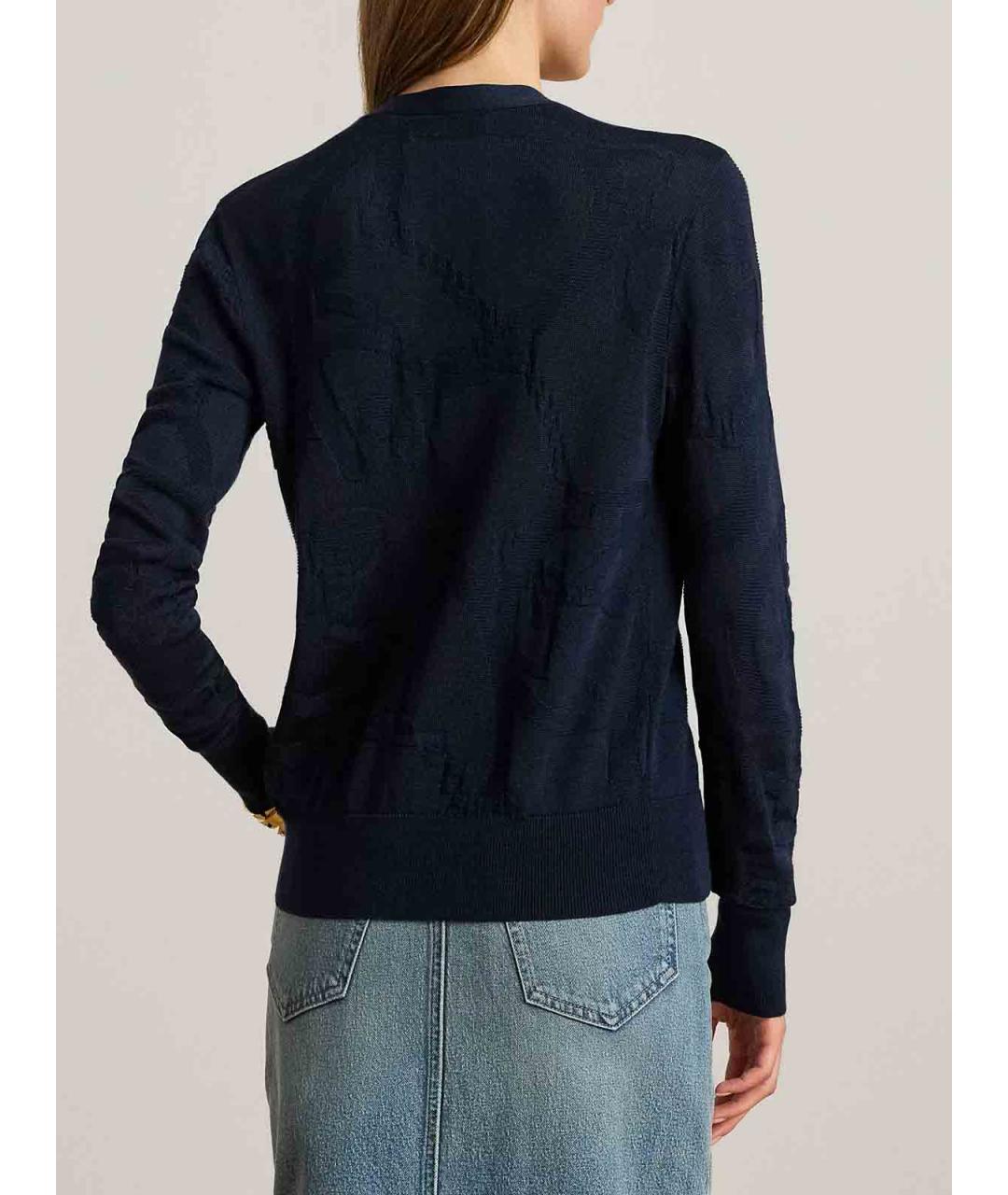 RALPH LAUREN Синий вискозный кардиган, фото 4
