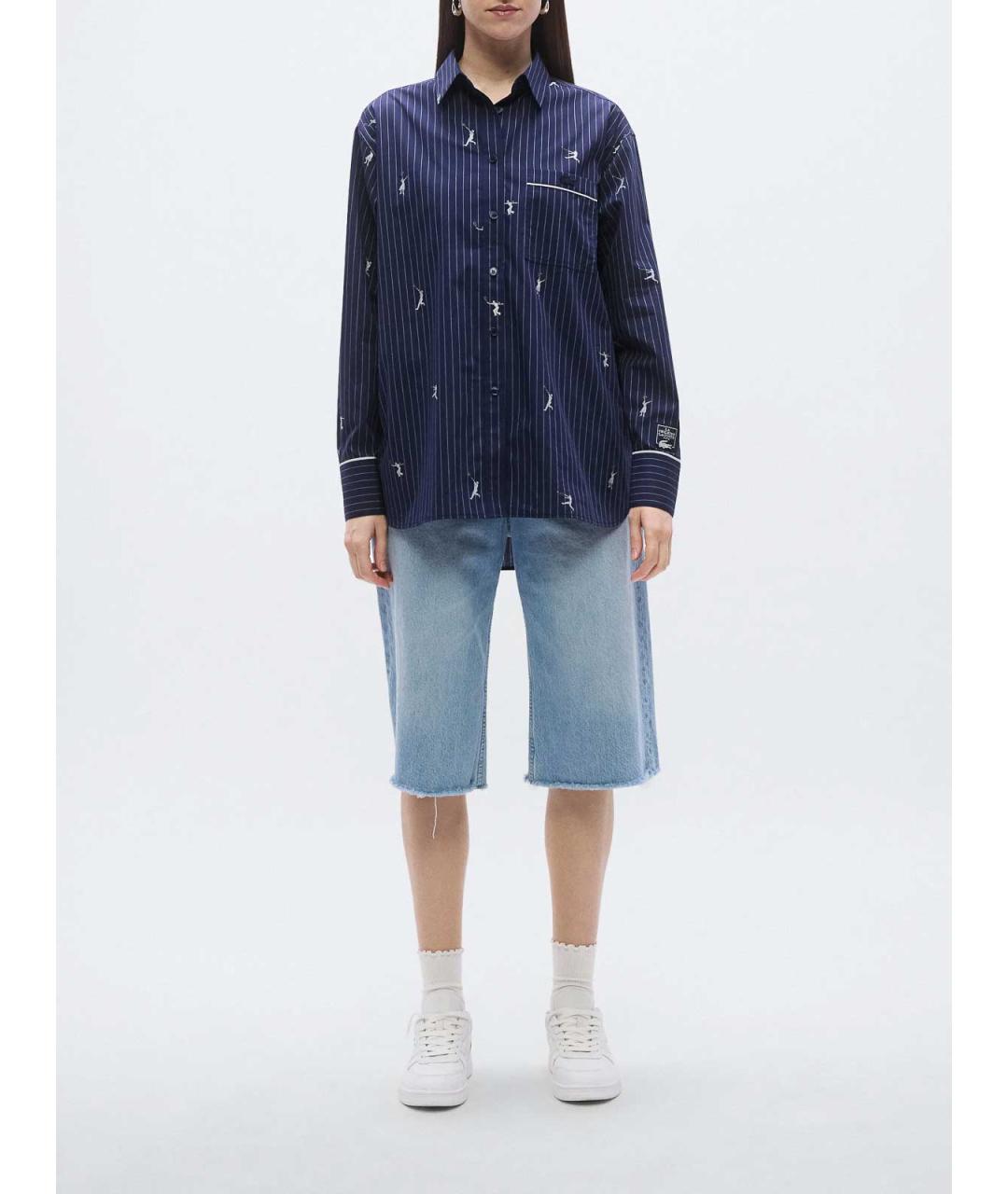 LACOSTE Синяя хлопковая рубашка, фото 6