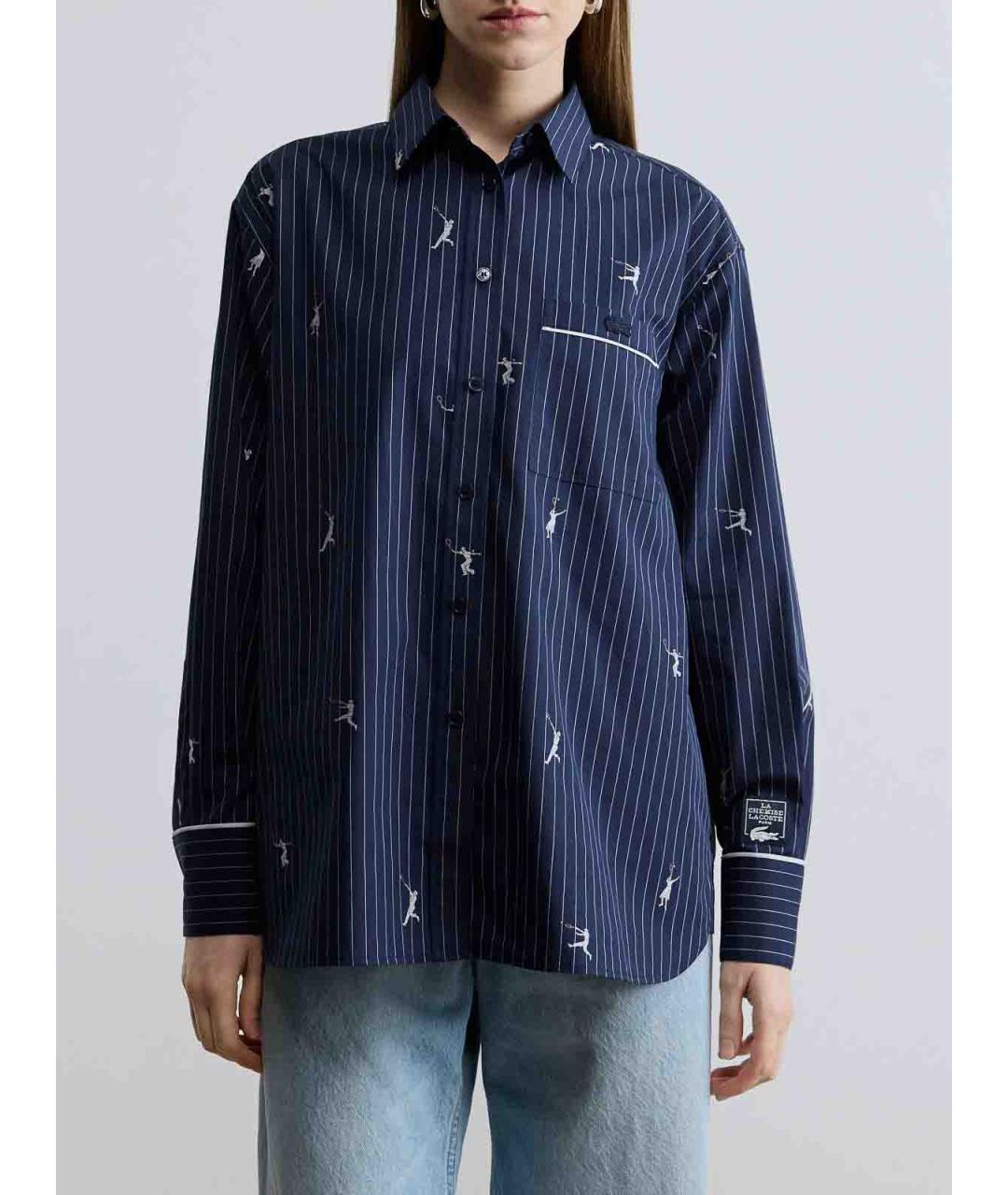 LACOSTE Синяя хлопковая рубашка, фото 4