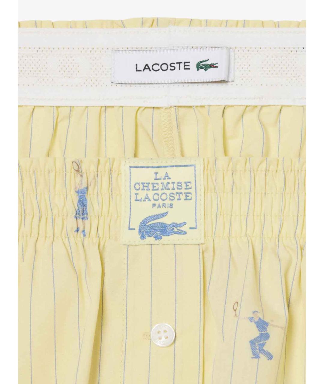 LACOSTE Желтые хлопковые шорты, фото 4