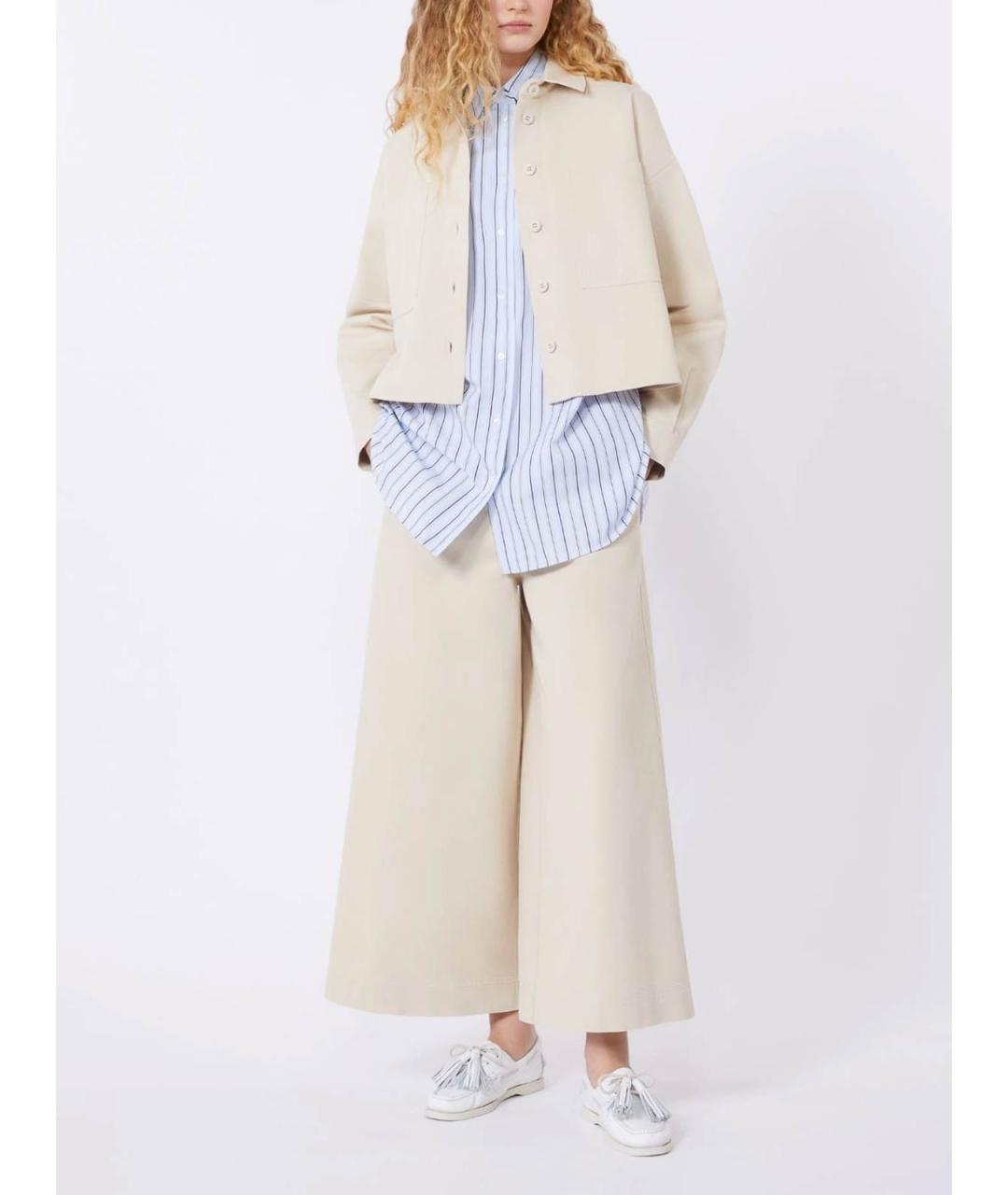 WEEKEND MAX MARA Бежевая хлопковая рубашка, фото 5