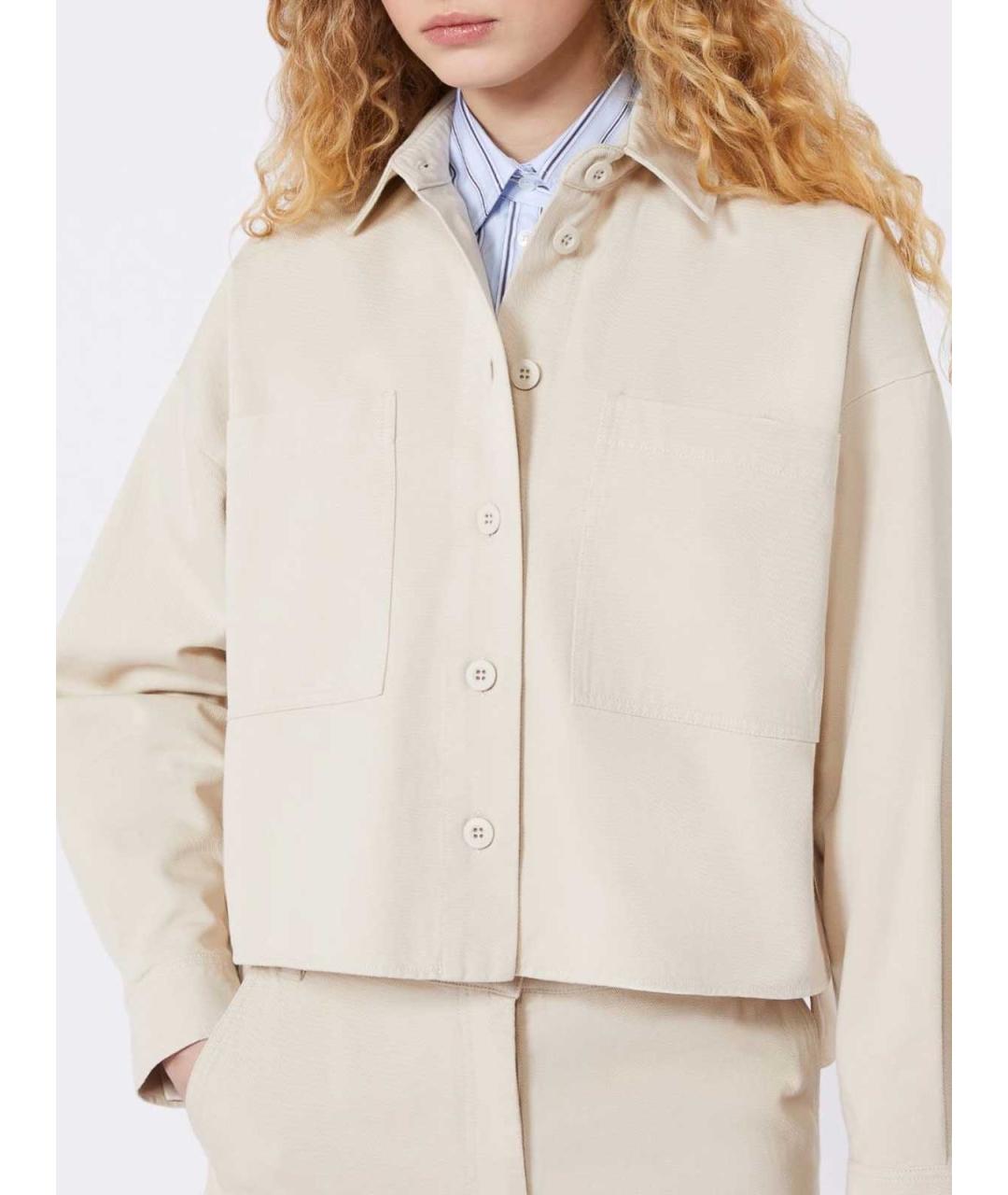 WEEKEND MAX MARA Бежевая хлопковая рубашка, фото 2