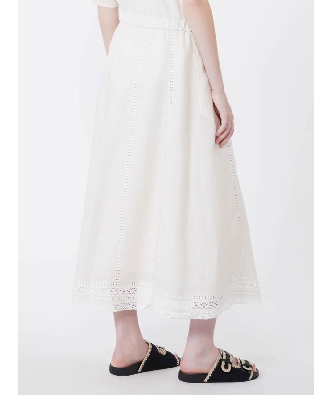 WEEKEND MAX MARA Бежевая вискозная юбка миди, фото 3