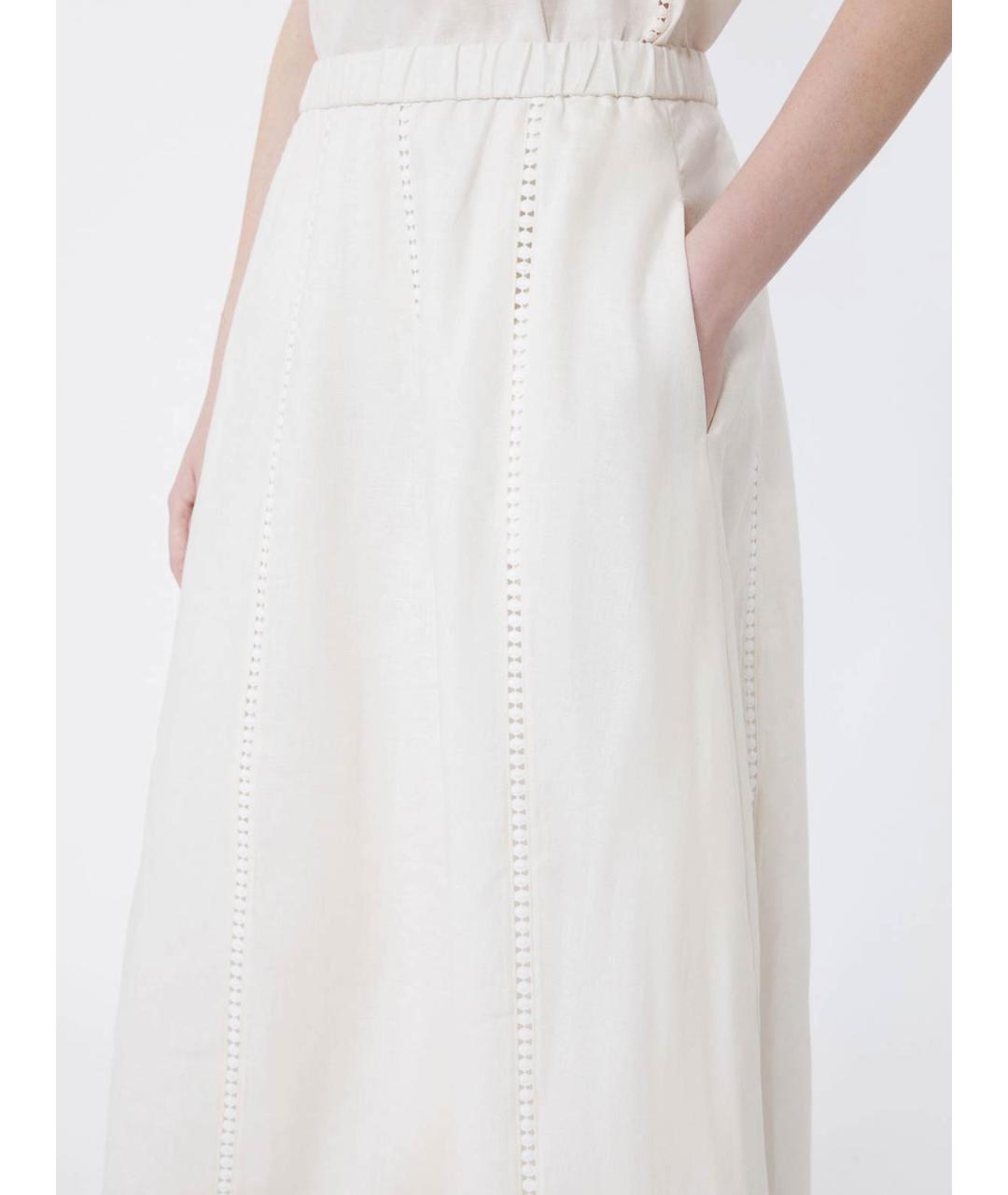 WEEKEND MAX MARA Бежевая вискозная юбка миди, фото 2