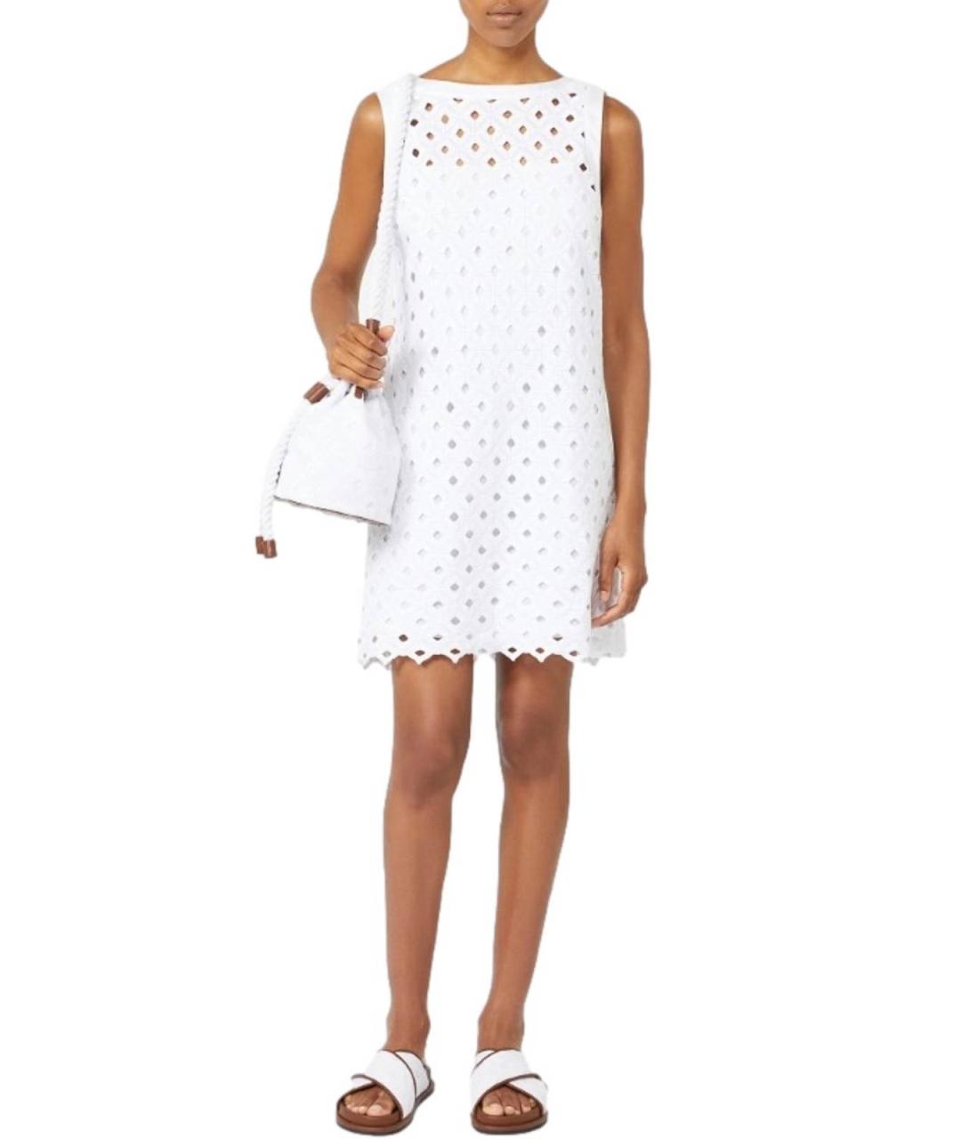 MAX MARA Белое хлопковое повседневное платье, фото 4