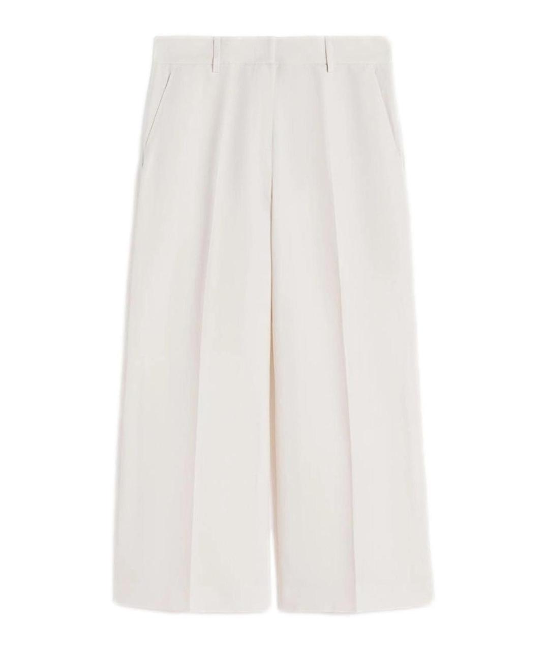 WEEKEND MAX MARA Бежевые хлопковые брюки широкие, фото 1