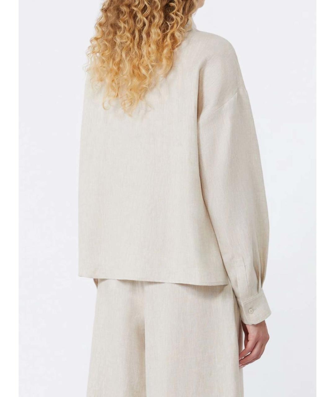 WEEKEND MAX MARA Бежевая хлопковая блузы, фото 3