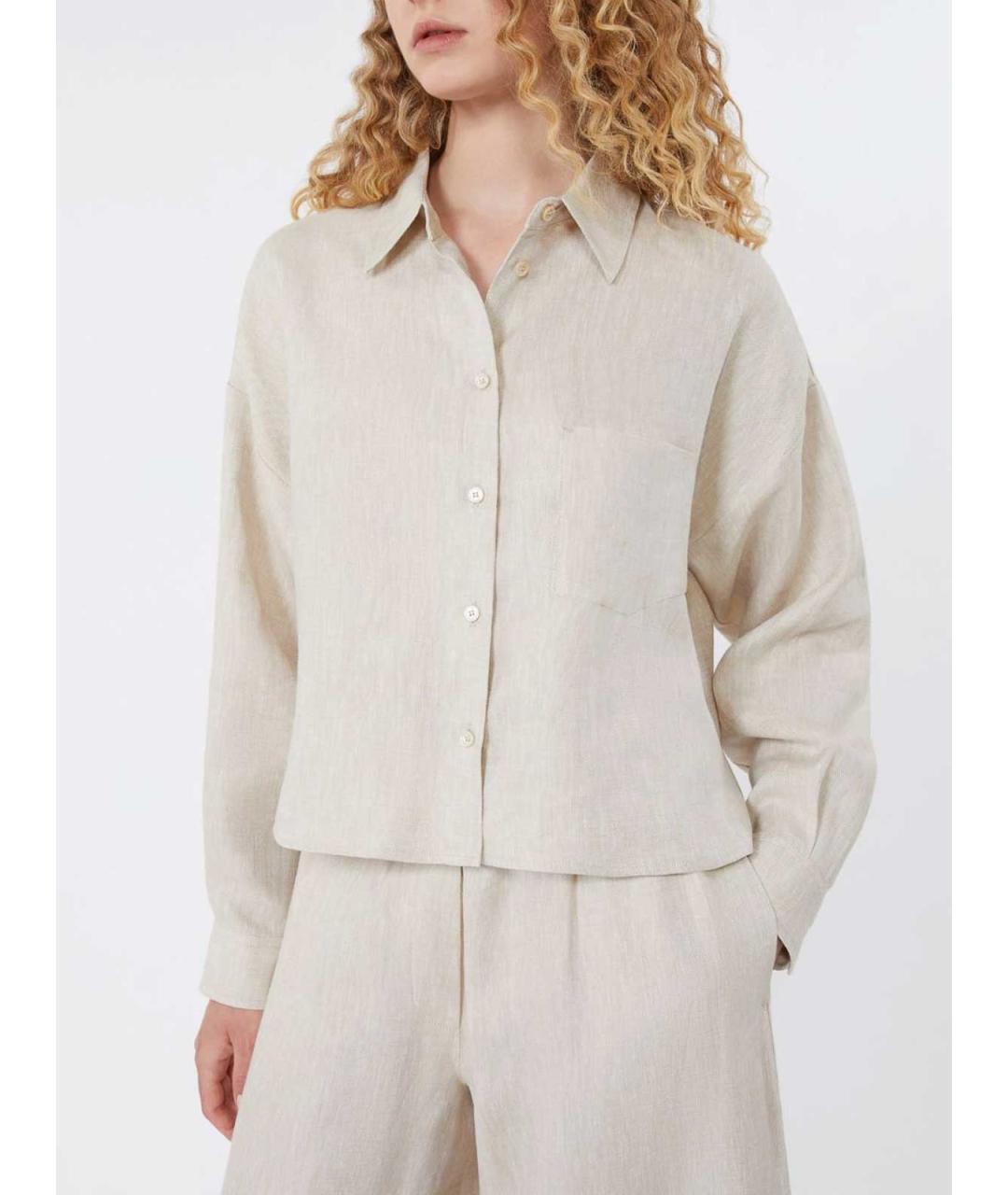 WEEKEND MAX MARA Бежевая хлопковая блузы, фото 2